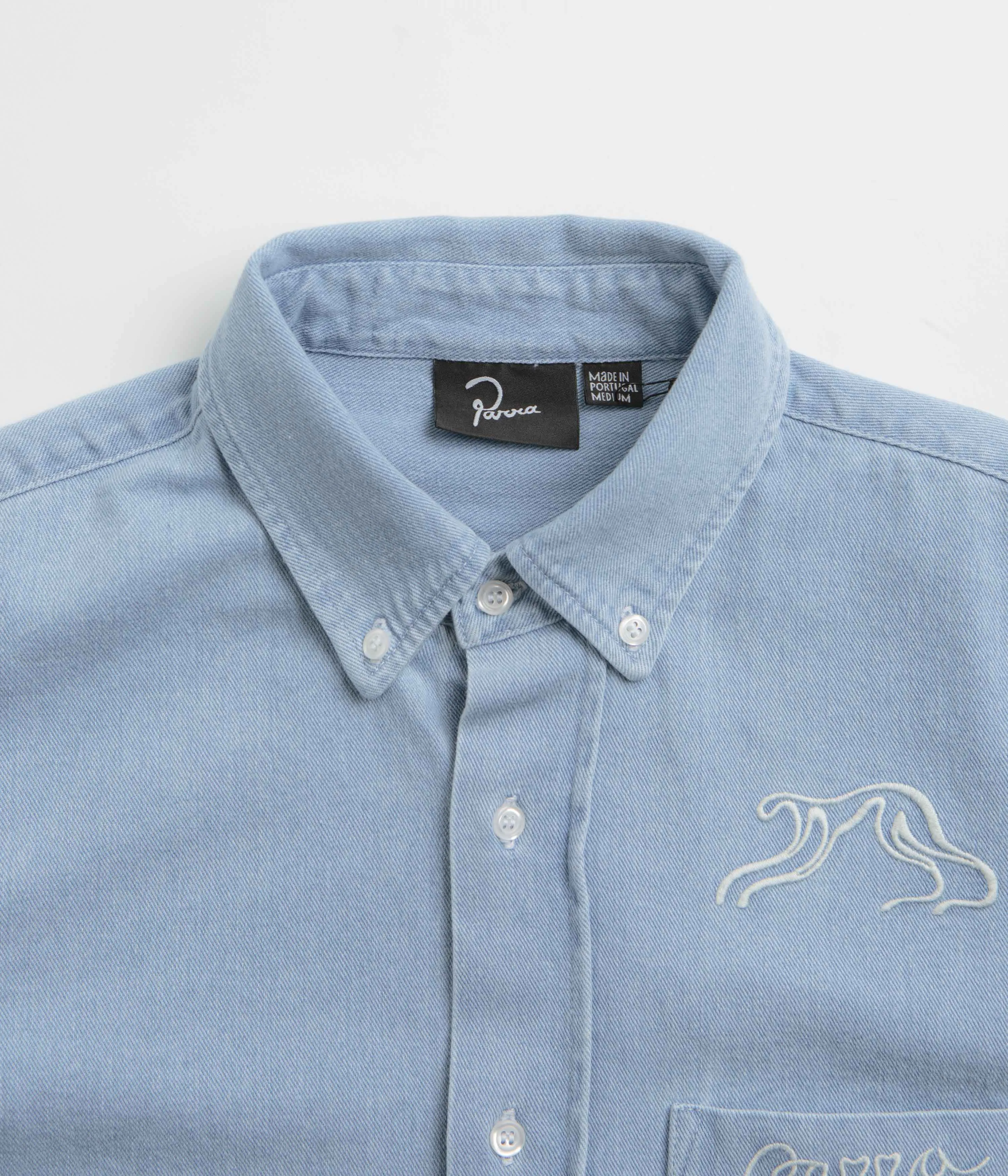 by Parra Ancient Aliens Shirt - Washed Blue Sustainable Material