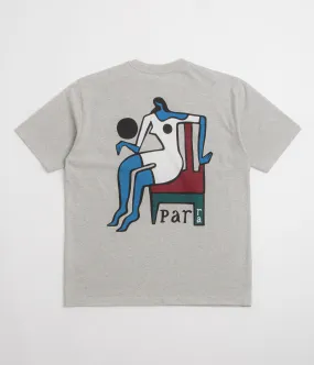 spa event palazzo pants silhouette by Parra Chair Baller T-Shirt - Heather Grey