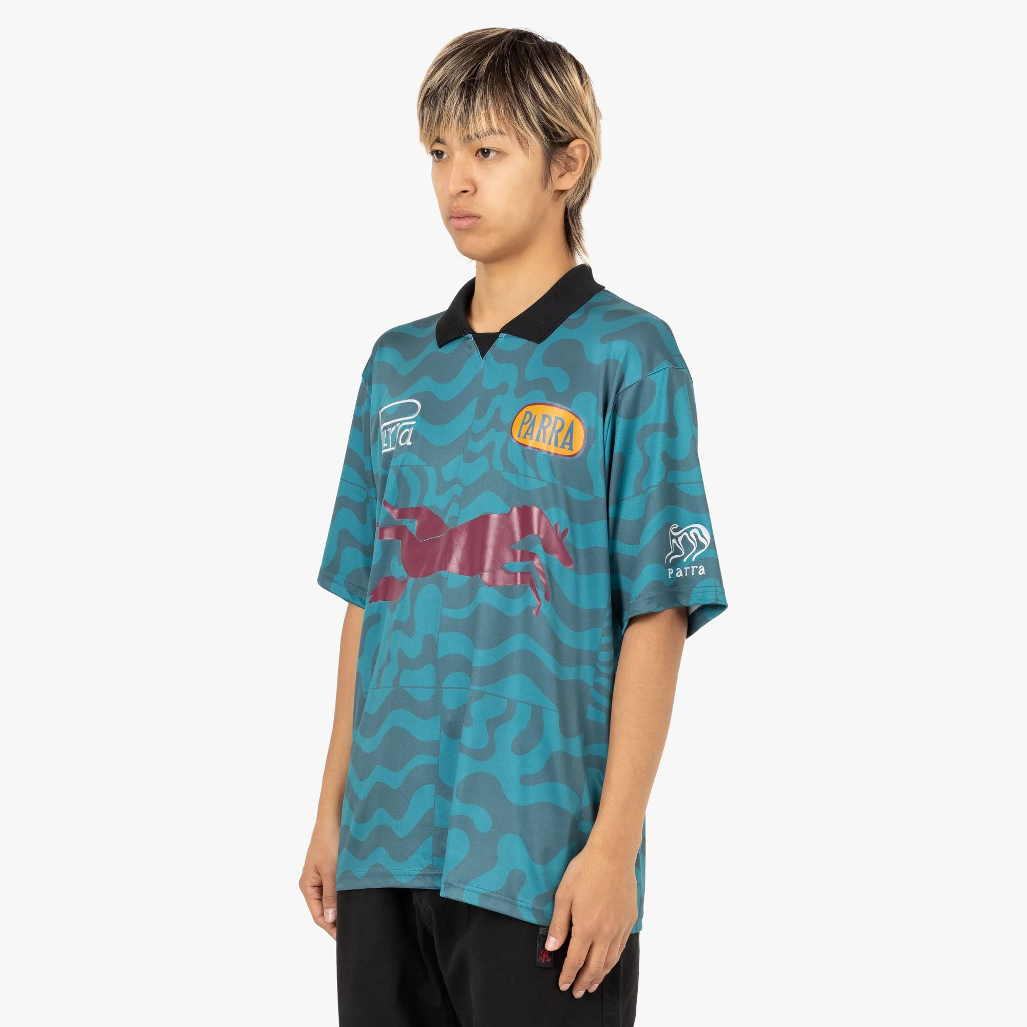 by Parra Flage Polo Shirt / Deep Sea Green Luxurious Feel Quick Dry Construction