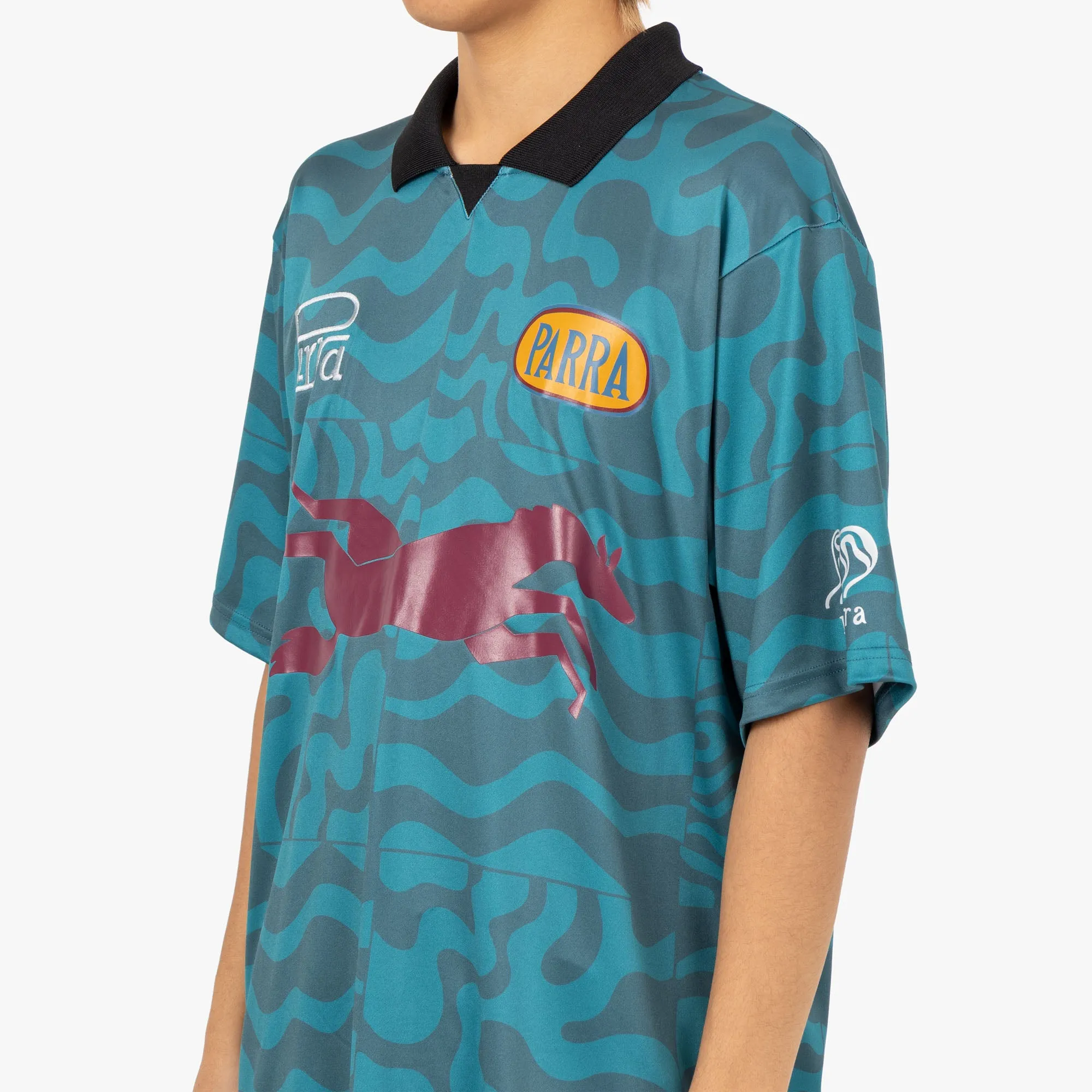 Anti Static Fabric by Parra Flage Polo Shirt / Deep Sea Green