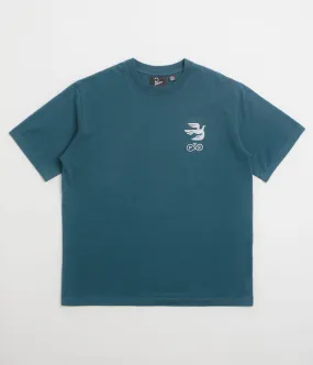 temperate climate baseball venue by Parra Infinite Bird Logo T-Shirt - Blue