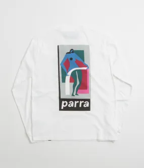 Cropped lace hem by Parra Lowering The Bar Long Sleeve T-Shirt - White