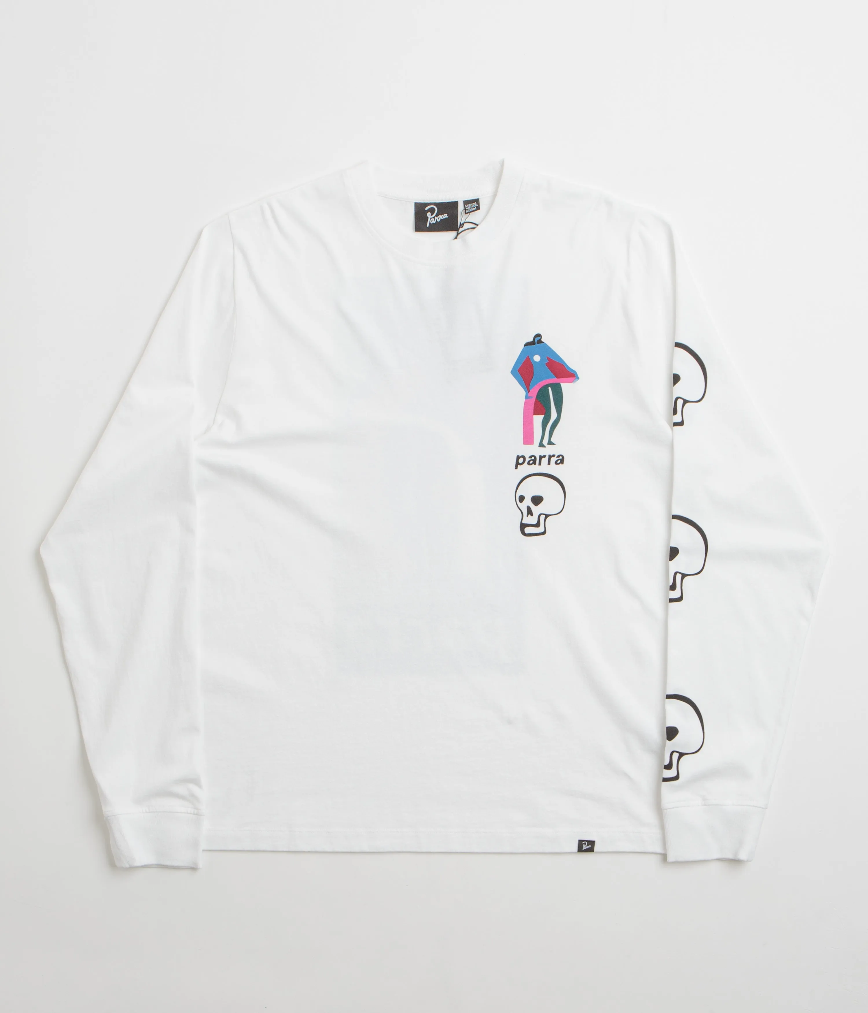 morning Sturdy stitching by Parra Lowering The Bar Long Sleeve T-Shirt - White