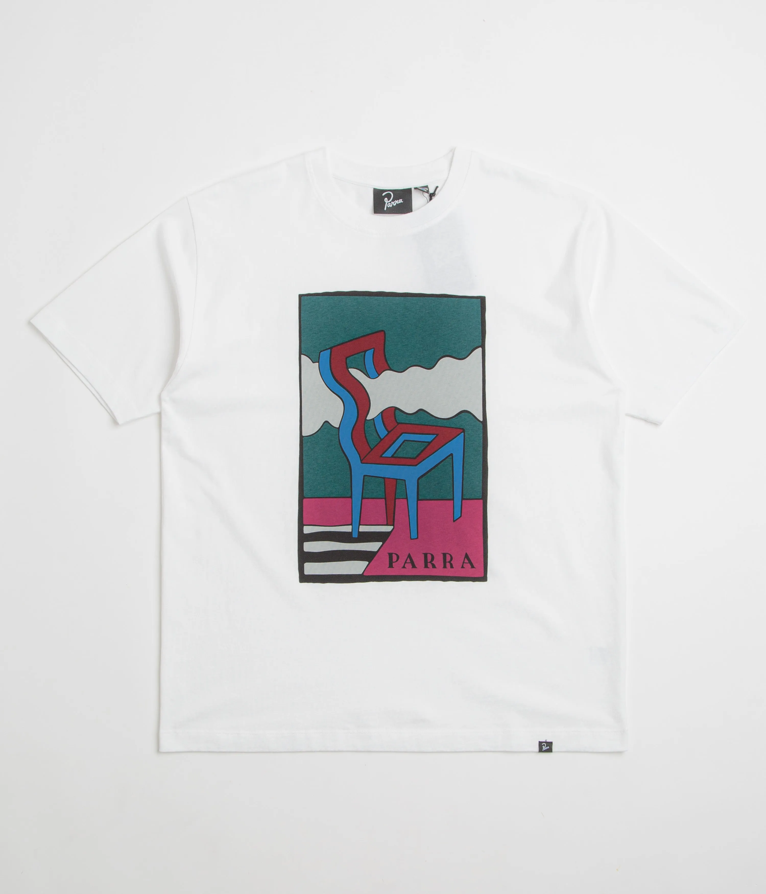 by Parra Smoke Chair T-Shirt - White party event short hem