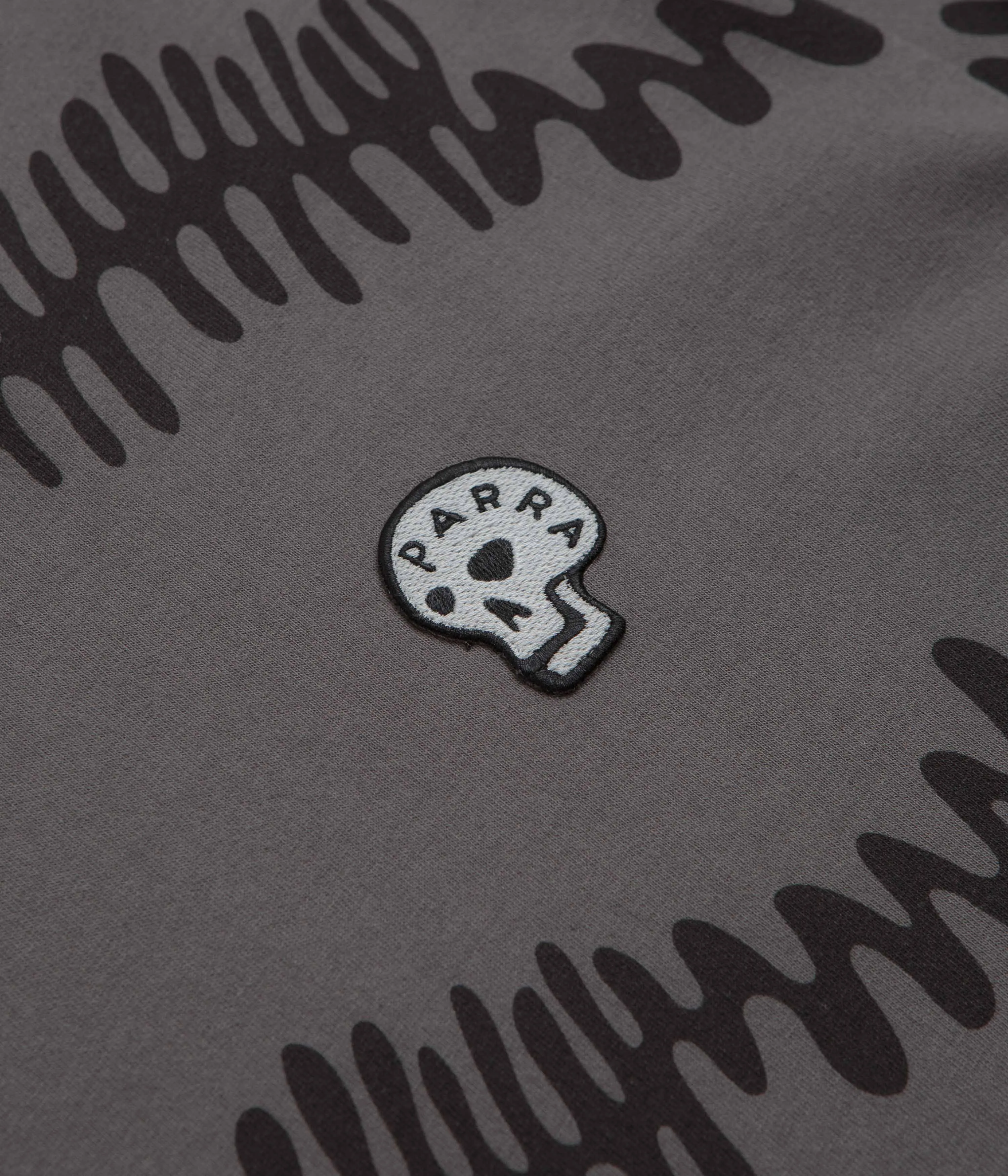 by Parra Stitched Skull Long Sleeve T-Shirt - Washed Brown Office Wear
