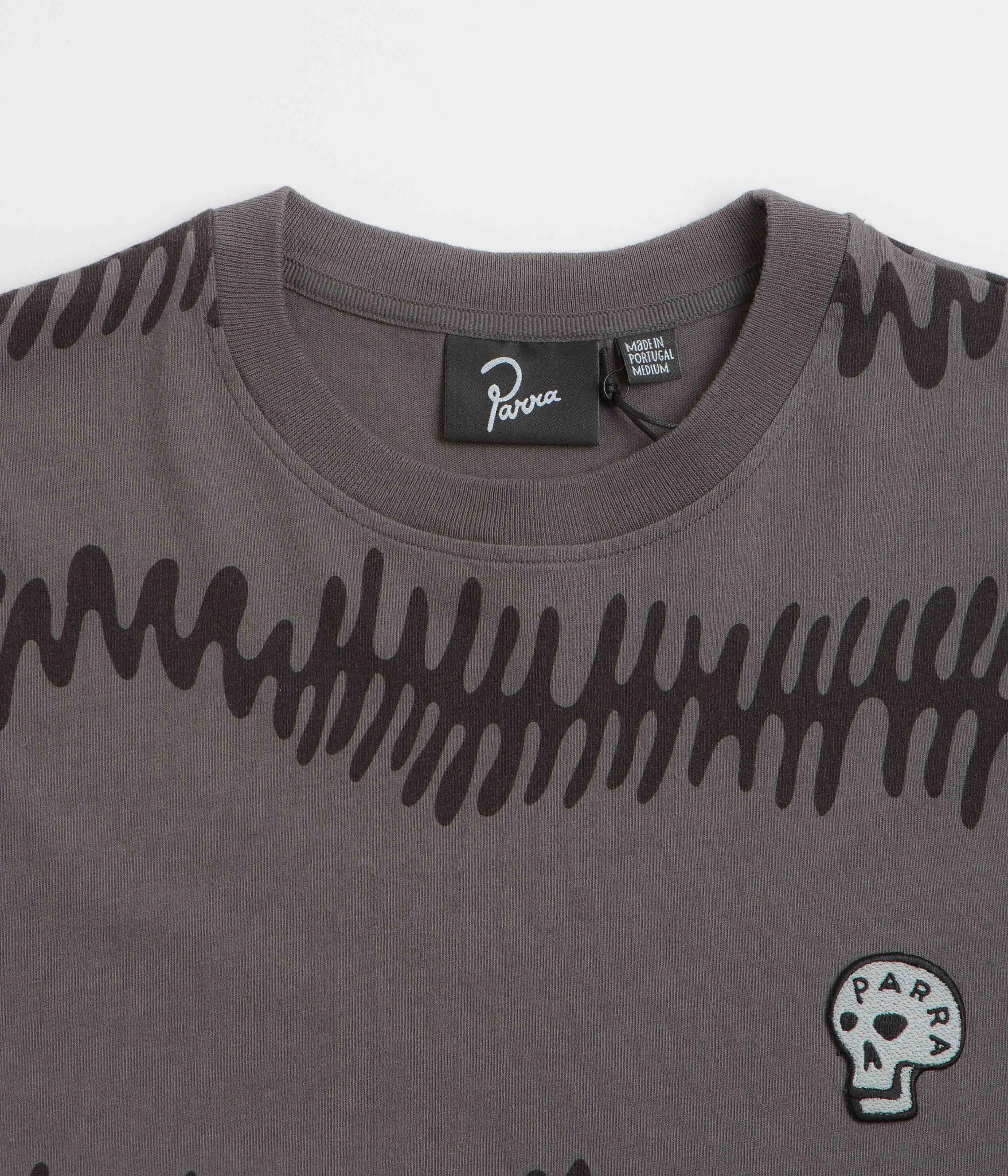 by Parra Stitched Skull Long Sleeve T-Shirt - Washed Brown cycling event
