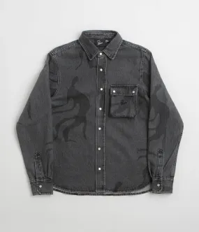 Floral Motif Fitted Silhouette by Parra The Stalkers Shirt - Washed Grey