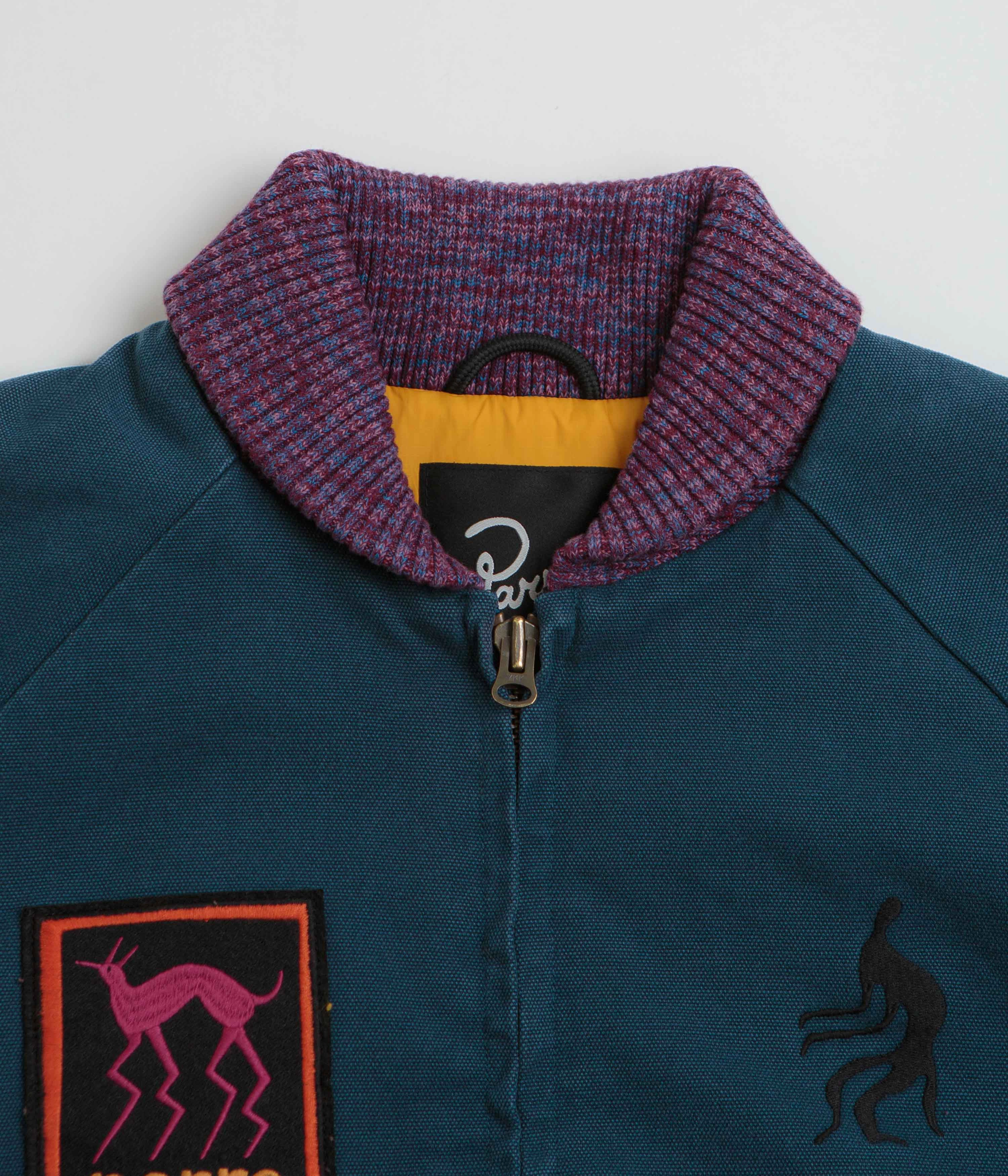 by Parra Skull Stalker Varsity Jacket - Washed Blue Discount