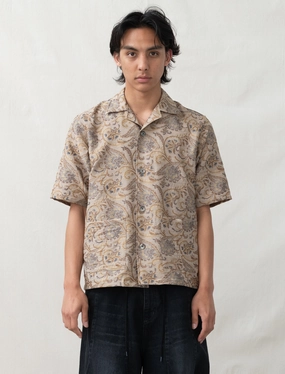 Cabana Shirt Paisley Jacquard (Beige) SeamFree Knitting