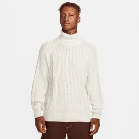 China Cool MicroPerforatedTexture CABLE KNIT TURTLENECK - LIGHT BONE
