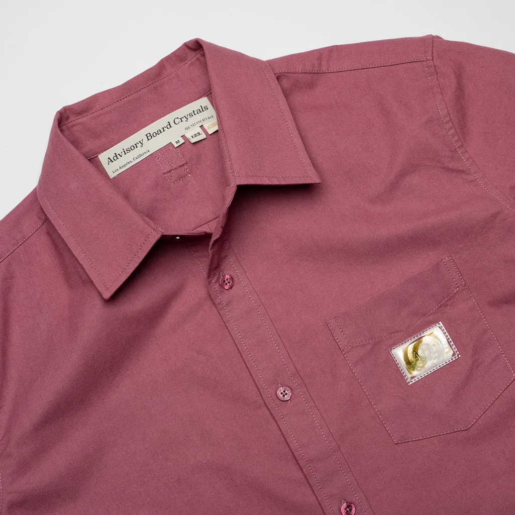 Night Out Advisory Board Crystals Short Sleeve Oxford Shirt - Mauve