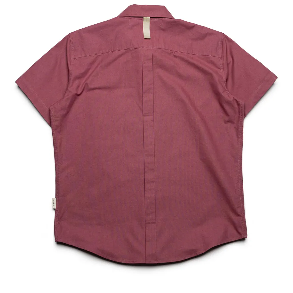 Pre Shrunk Cotton Blend Vibrant Colors Advisory Board Crystals Short Sleeve Oxford Shirt - Mauve
