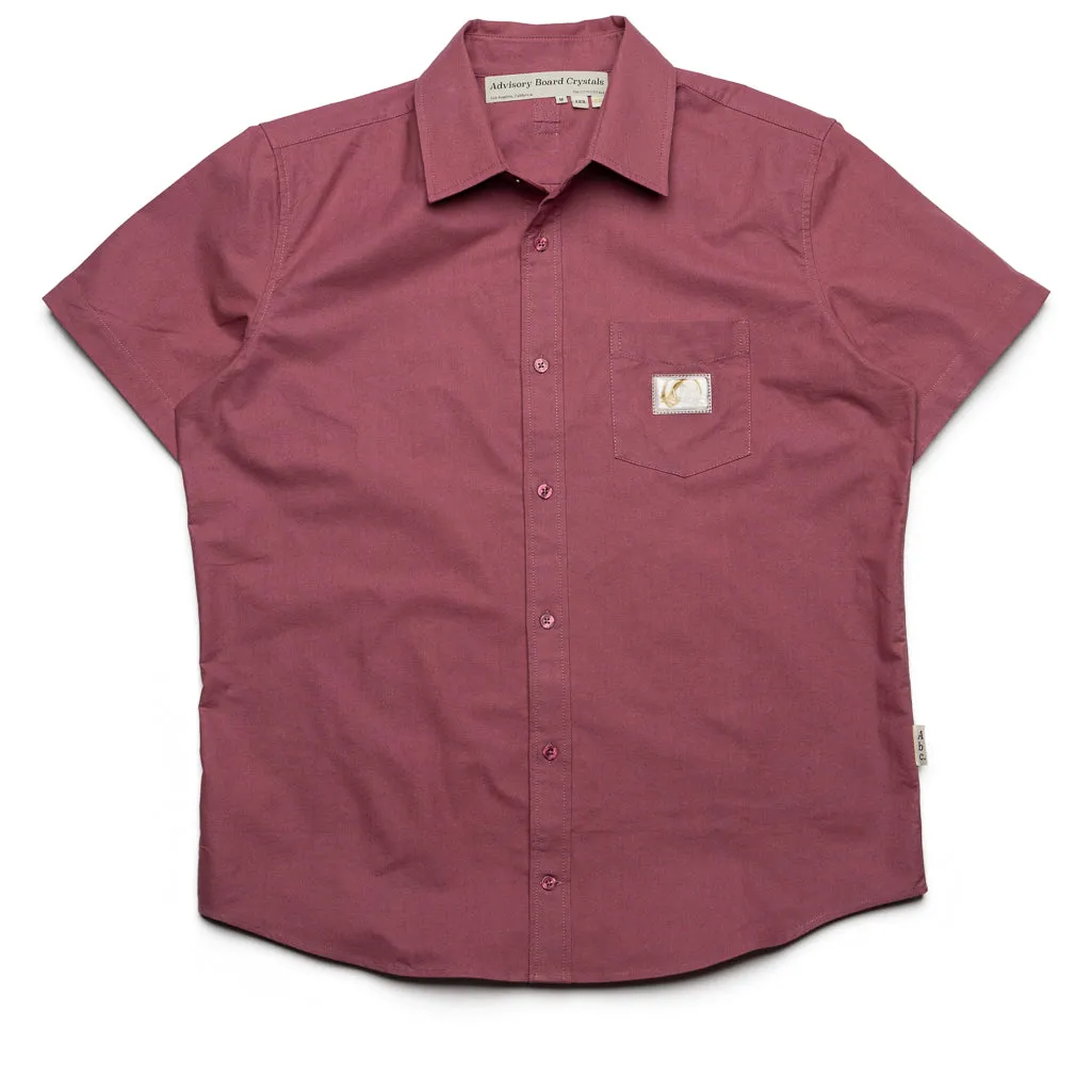 Quick Dry Construction Advisory Board Crystals Short Sleeve Oxford Shirt - Mauve