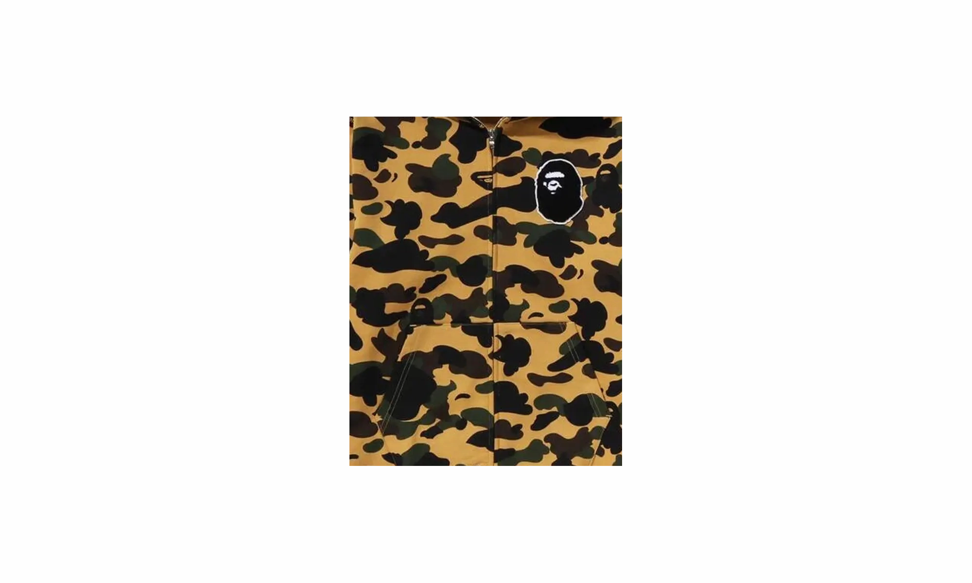 Camo Full Zip Hoodie - Ape Head "Yellow"