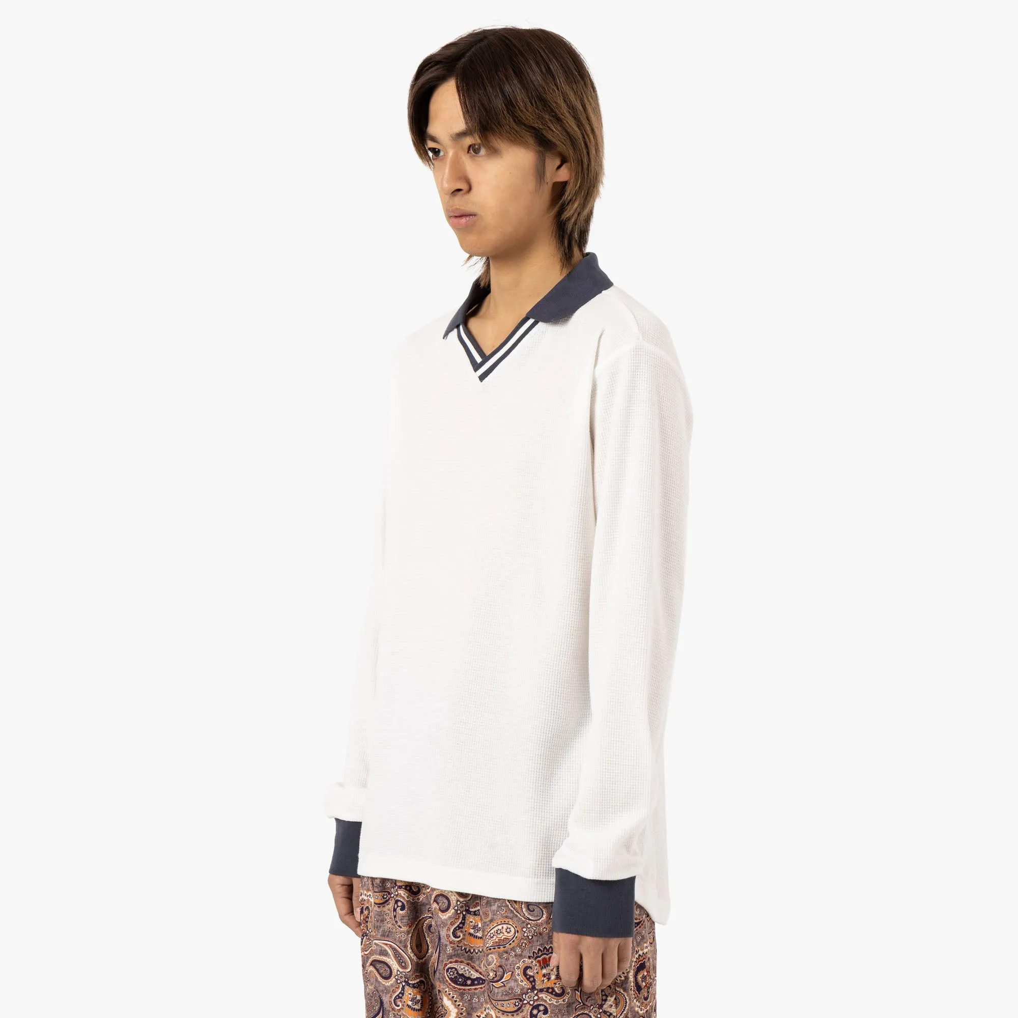 Brother Brother Keepers Thermal Polo White / Grey Evening Elegance tailored look
