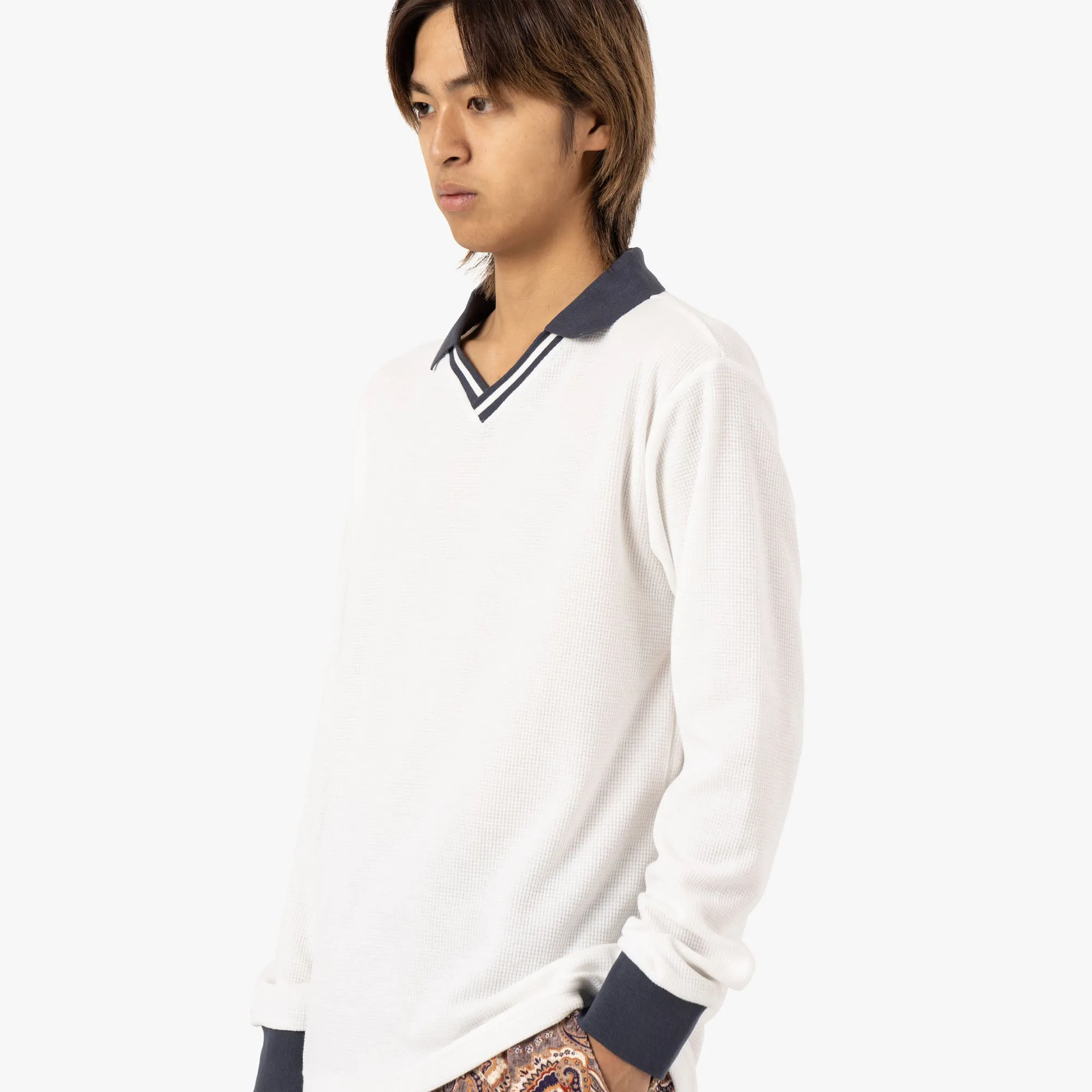 Brother Brother Keepers Thermal Polo White / Grey Clean Edge Trim