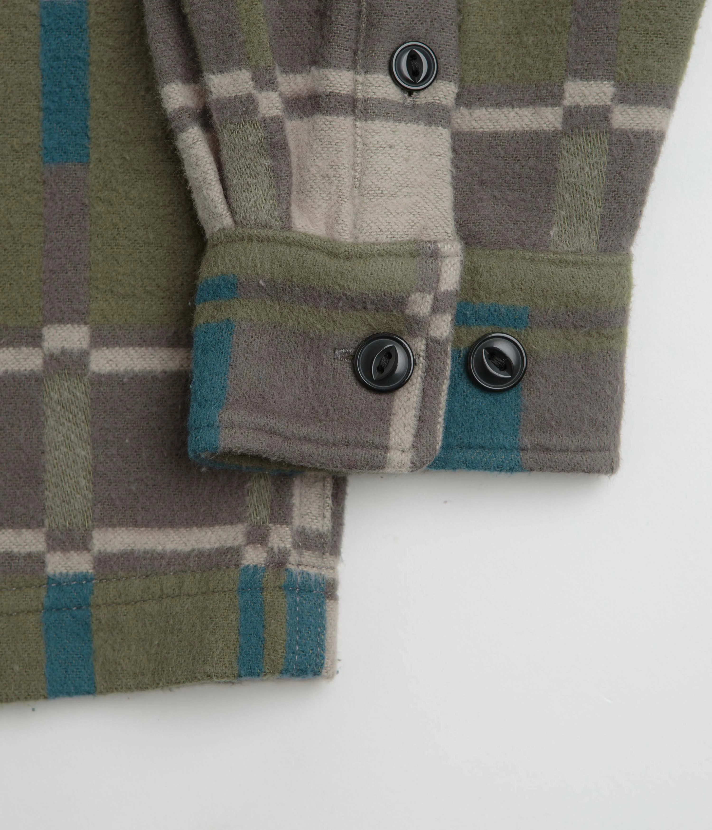 Gramicci Anthony Flannel Shirt - Silver Check mix and match Stretchable Fabric