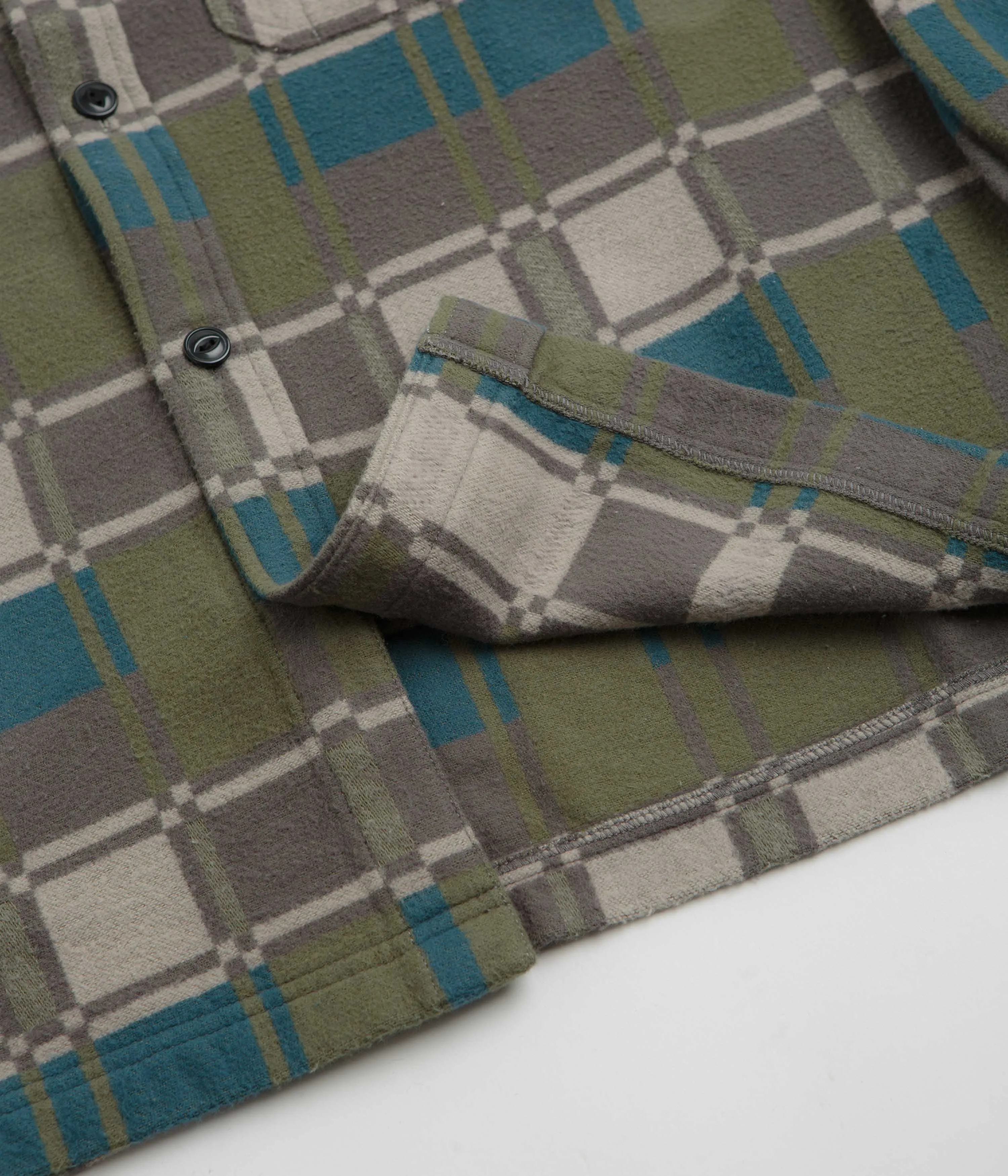 formal dinner Non Irritating Tags Gramicci Anthony Flannel Shirt - Silver Check