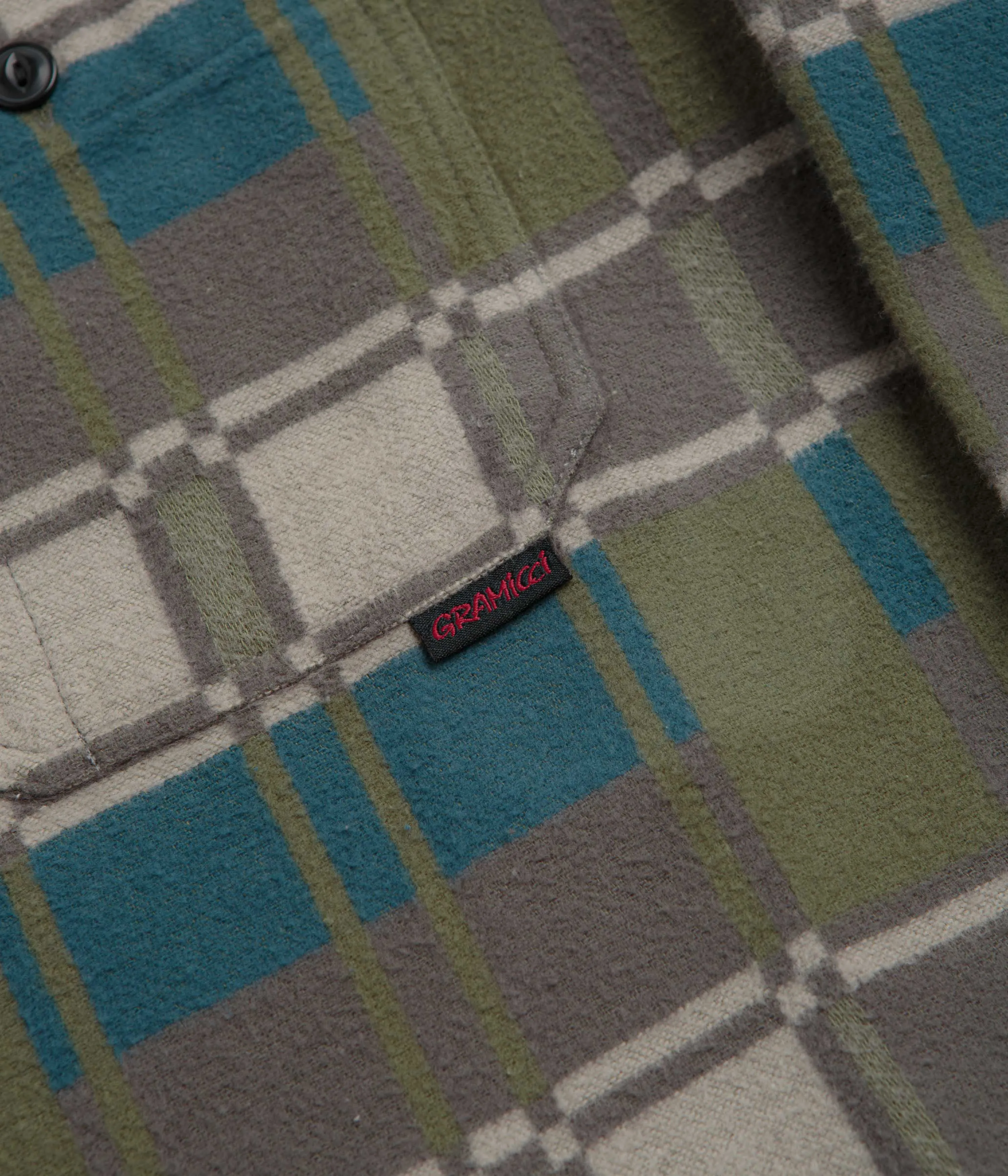 Gramicci Anthony Flannel Shirt - Silver Check Indoor Comfort Plus Size