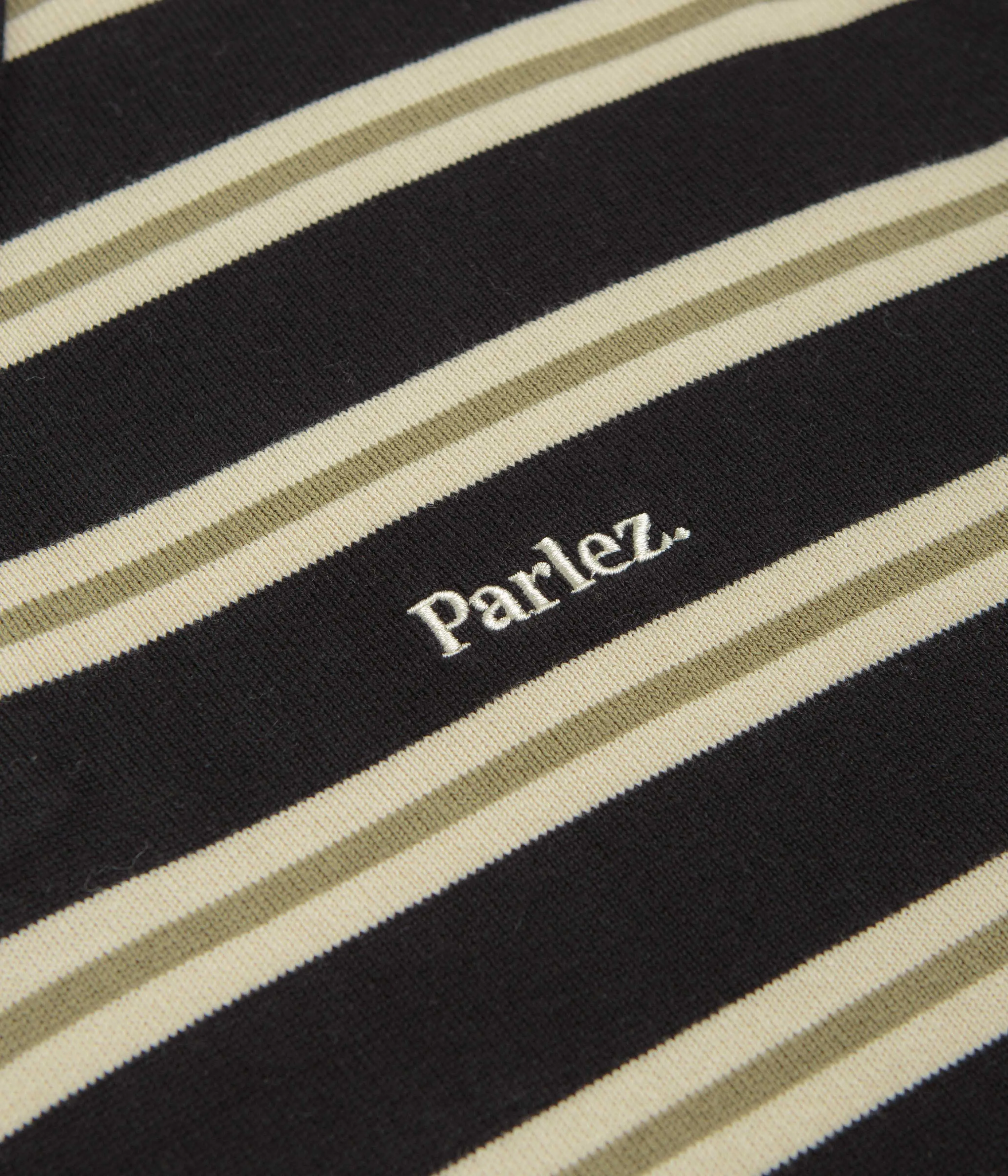 Parlez Aspen Long Sleeve Polo Shirt - Black Unstructured Shoulder