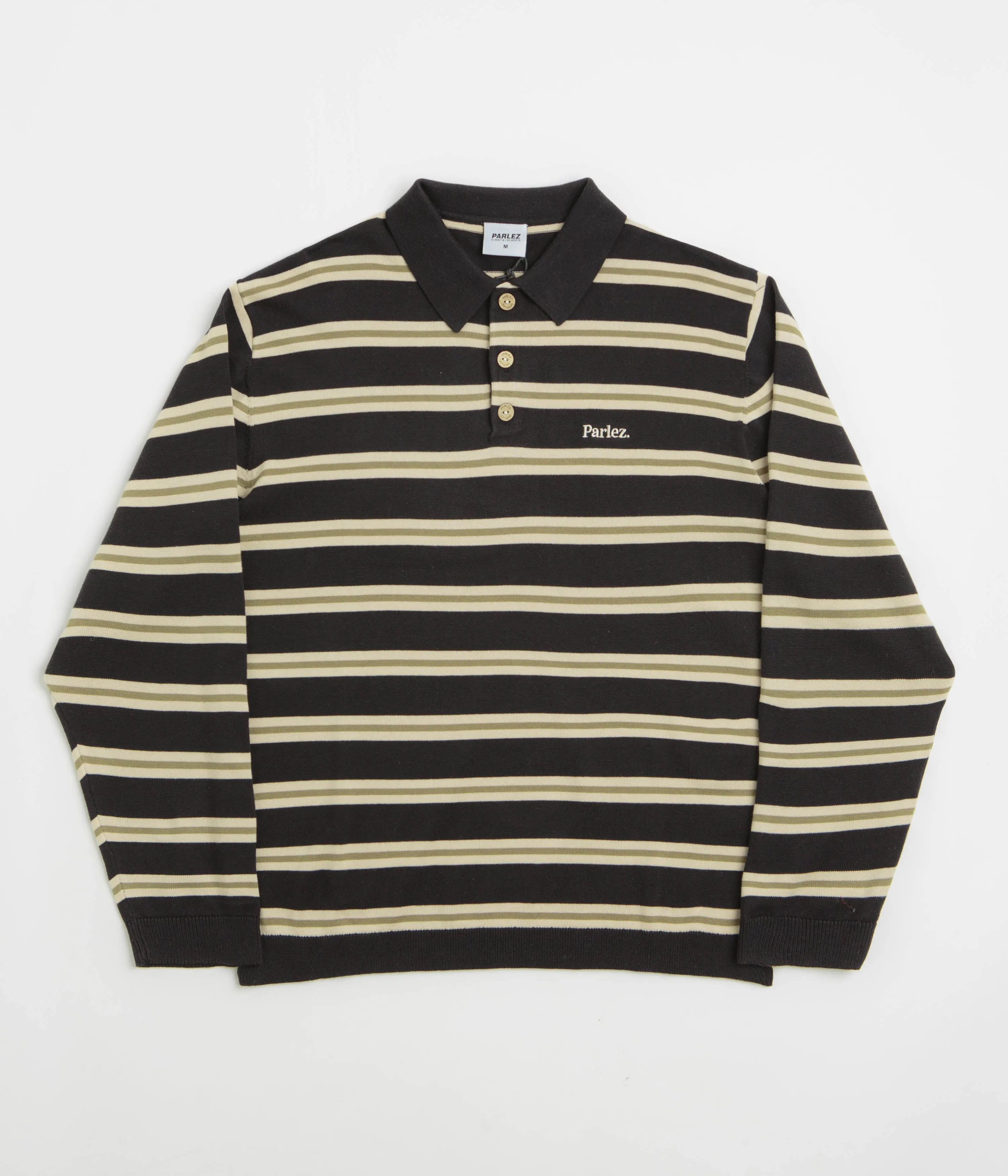 Parlez Aspen Long Sleeve Polo Shirt - Black Abrasion resistant Flexible Placket Structure