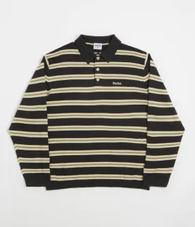 Parlez Aspen Long Sleeve Polo Shirt - Black Abrasion resistant Flexible Placket Structure