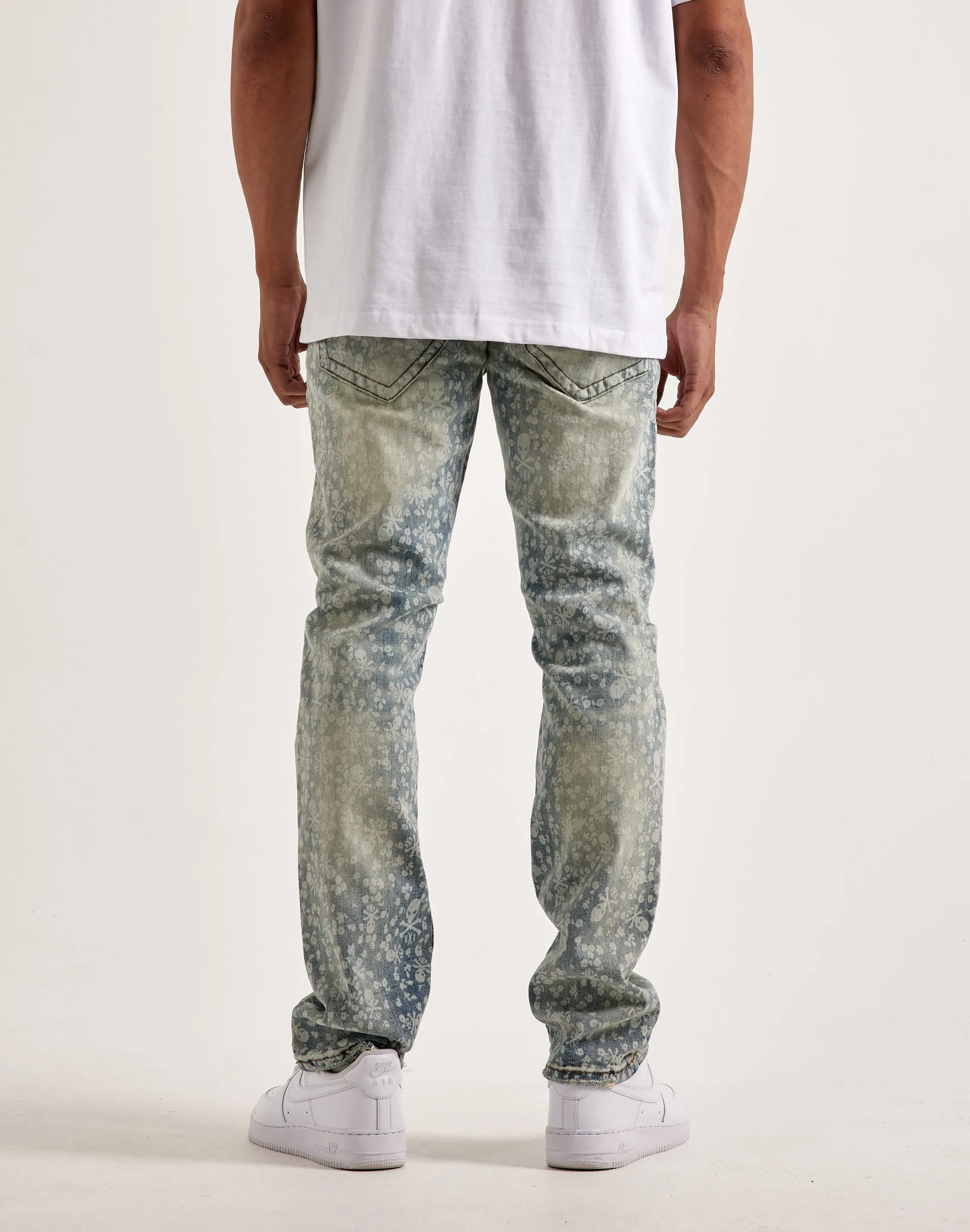 Diamond Soul Elegant Glow Smuggler's Moon Skull Flower Jeans