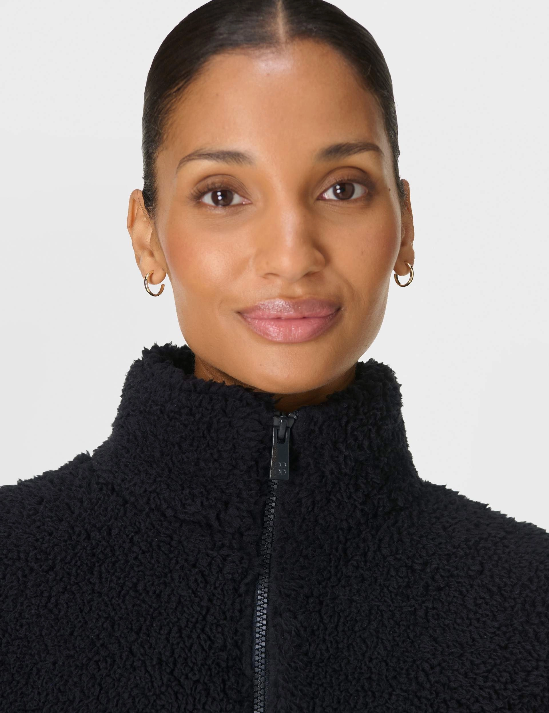Canyon Fleece Zip Up - Black Durable Stitching
