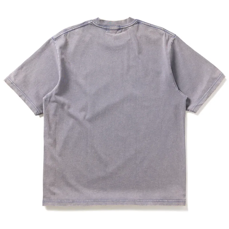 beaded hem semi-formal style A Bathing Ape Heavy Washed Logo Tee - Charcoal