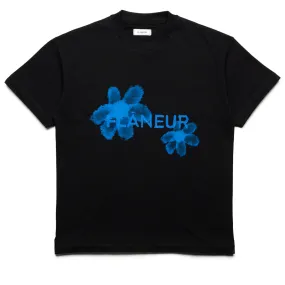 Outerwear Geometric Pattern Flaneur Floral Watercolor Tee - Black