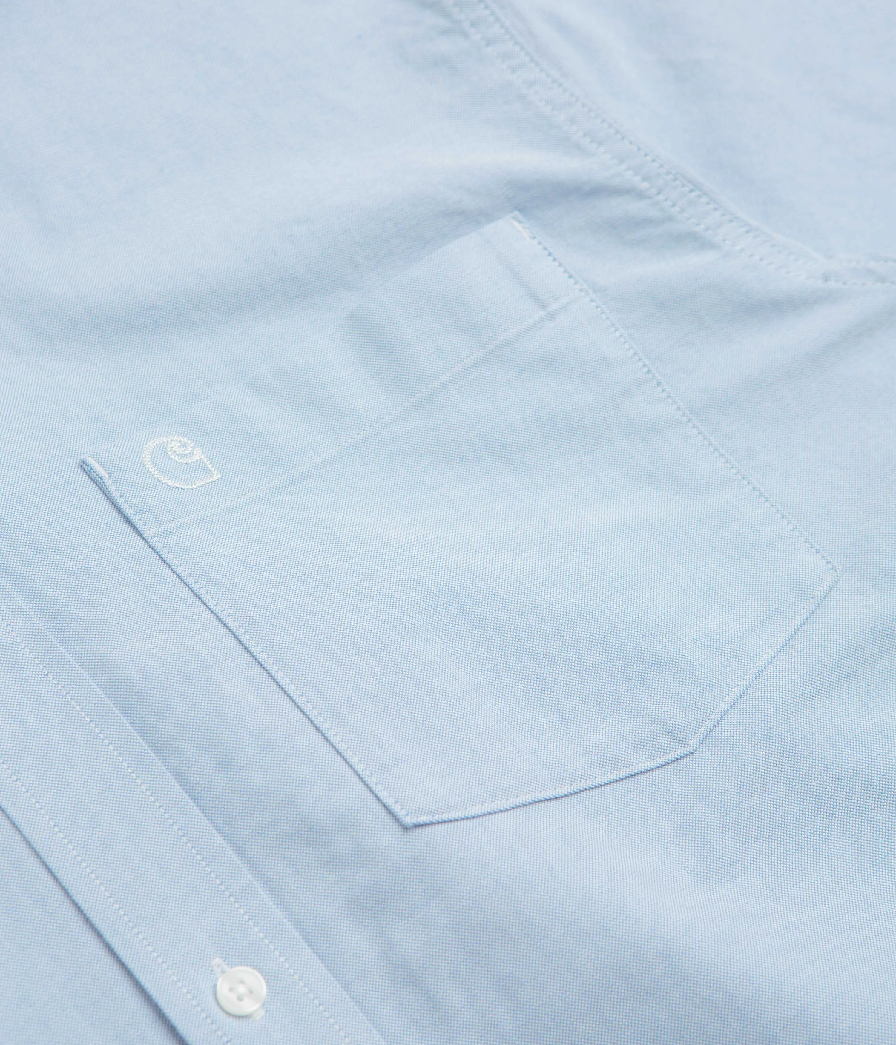 gender-neutral Laser Cut Edge Detail Carhartt Braxton Short Sleeve Shirt - Bleach / Wax