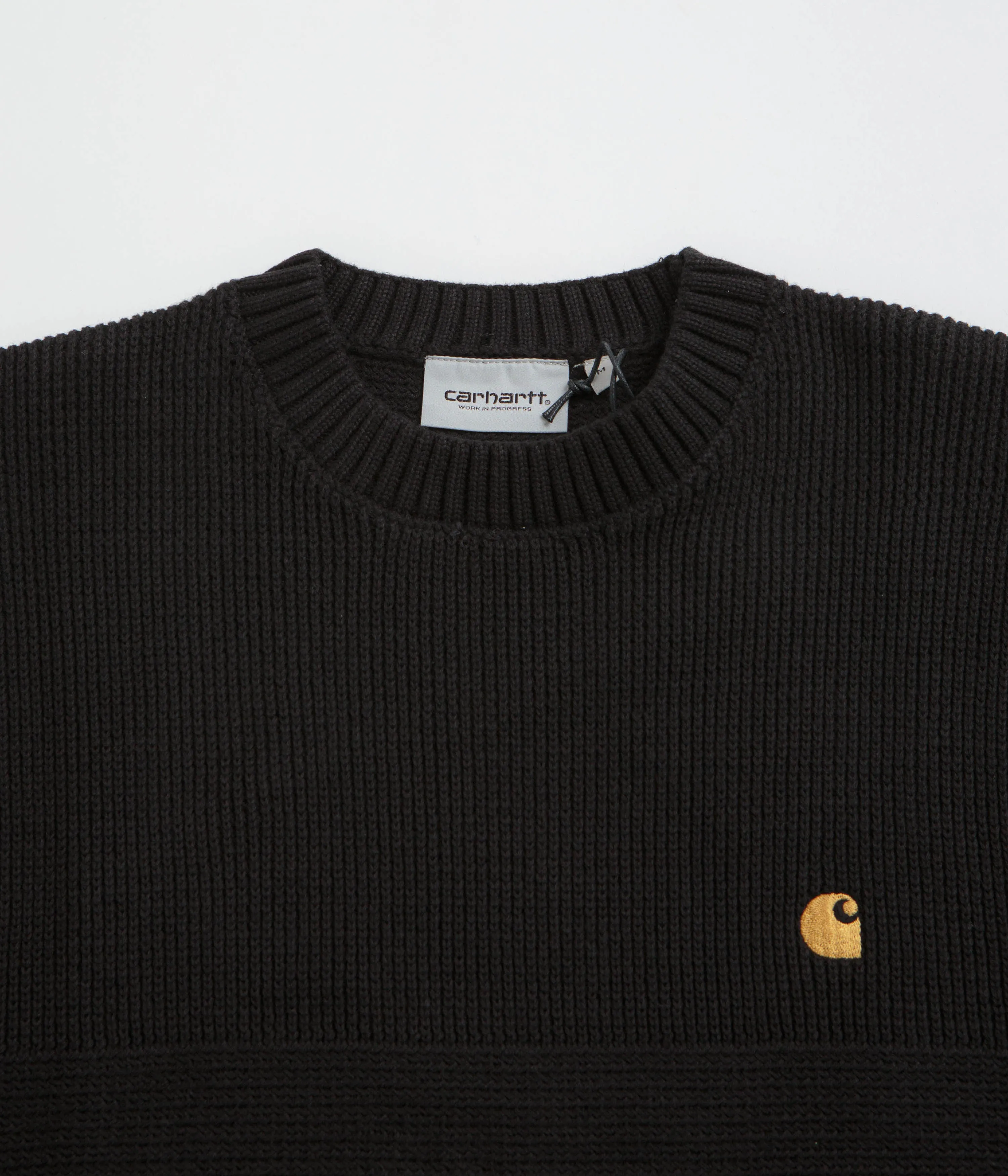 Long Sleeves Carhartt Chane Crewneck Sweatshirt - Black / Gold