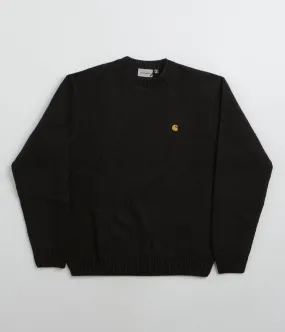 Carhartt Chane Crewneck Sweatshirt - Black / Gold Streetwear Fashion