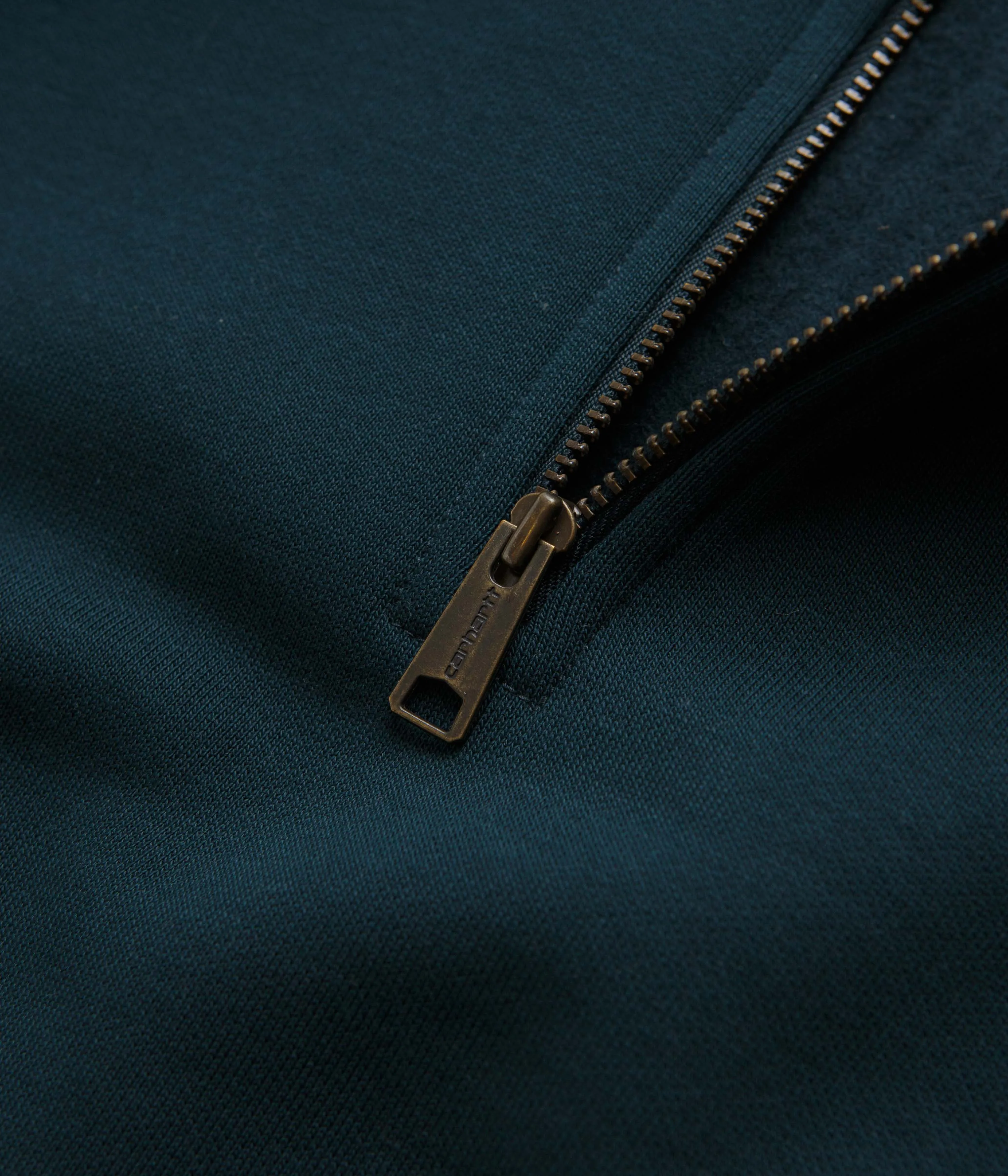 product snowboarding suitable thrill Carhartt Chase Zip Neck Sweatshirt - Duck Blue / Gold