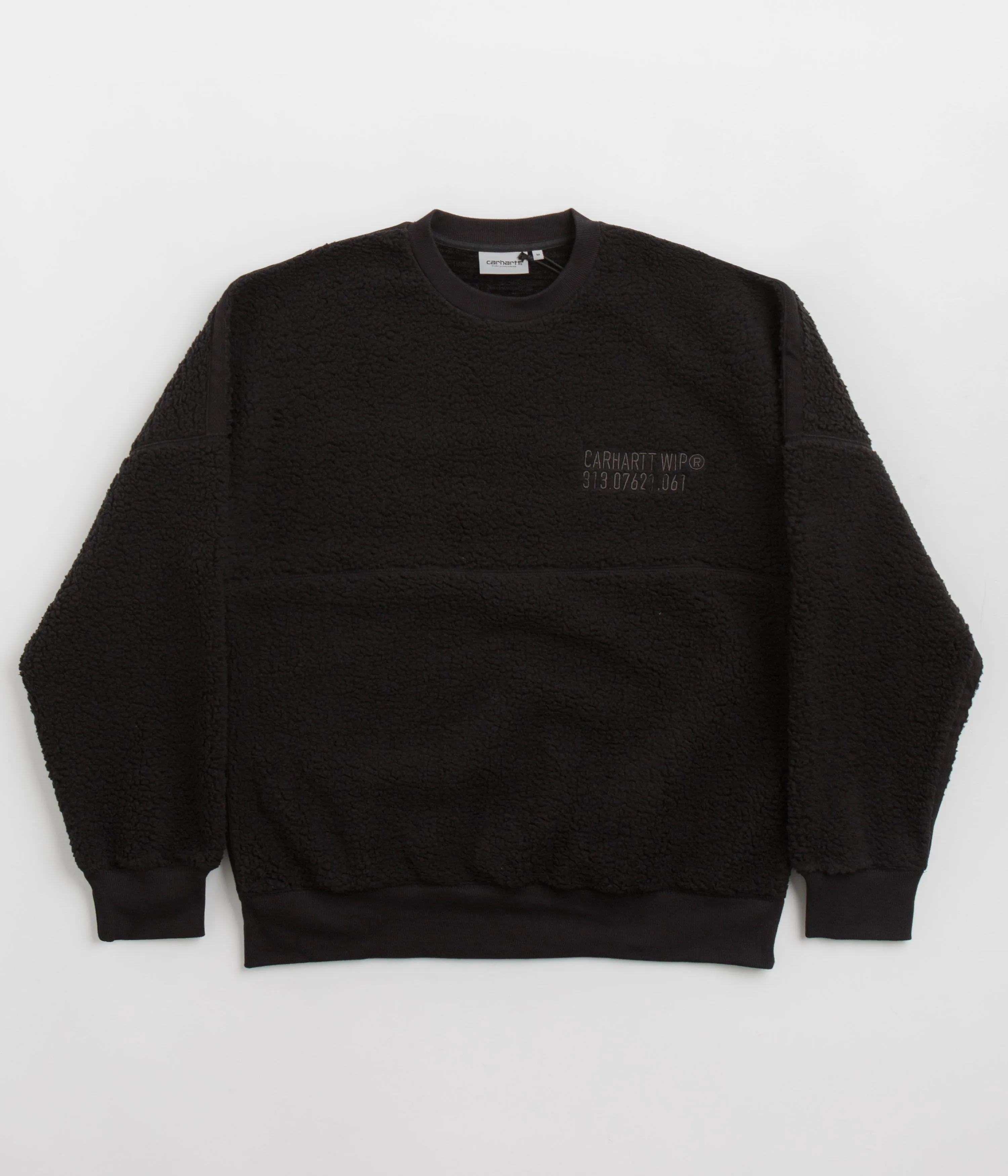 Vintage Style Modern Minimal Carhartt Coordinate Crewneck Sweatshirt - Black / Grey