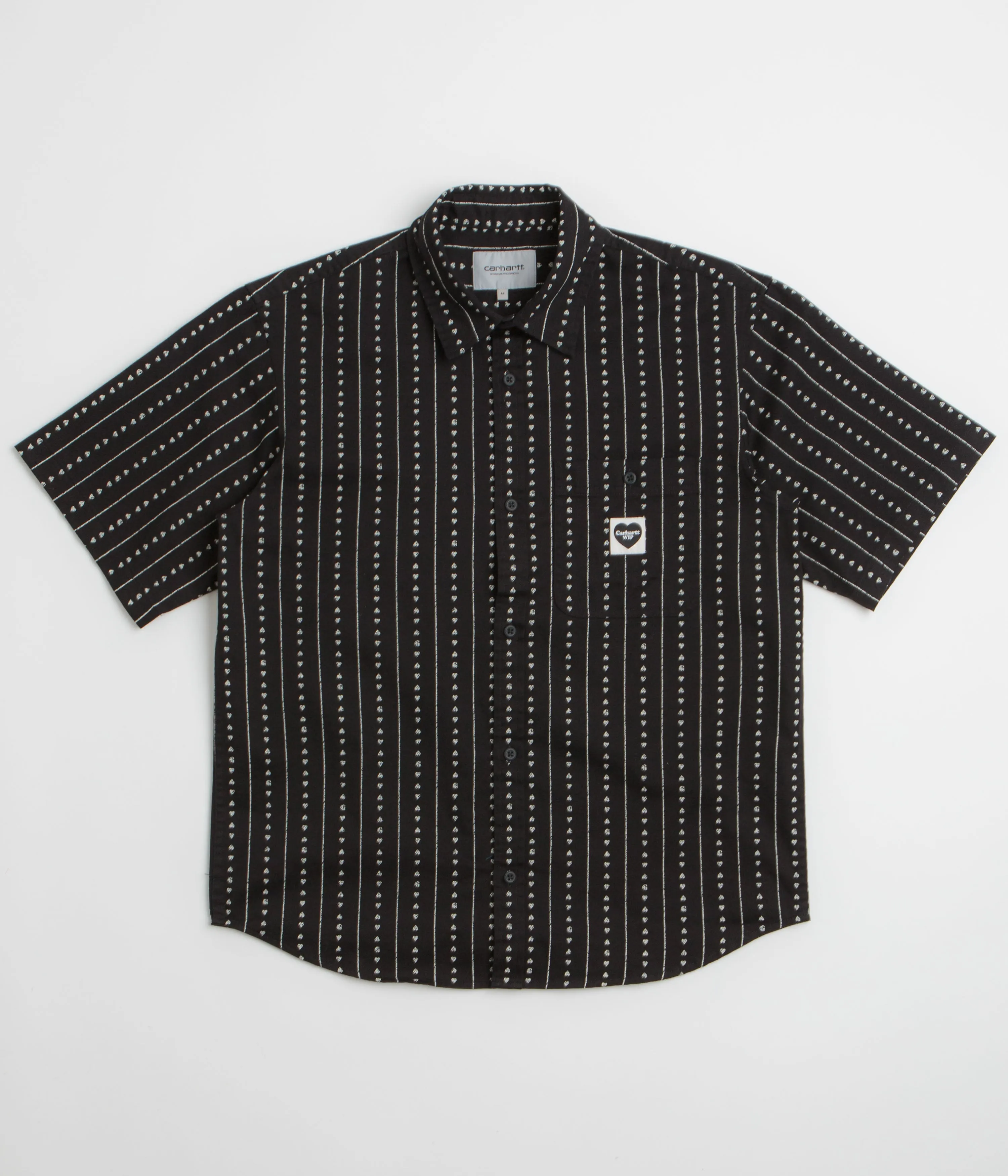 Carhartt Drewe Short Sleeve Shirt - Heart C Pinstripe / Black / Natural Trendy Apparel