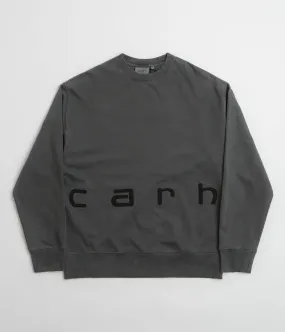 Carhartt Felt Script Crewneck Sweatshirt - Black / Black goes with shorts