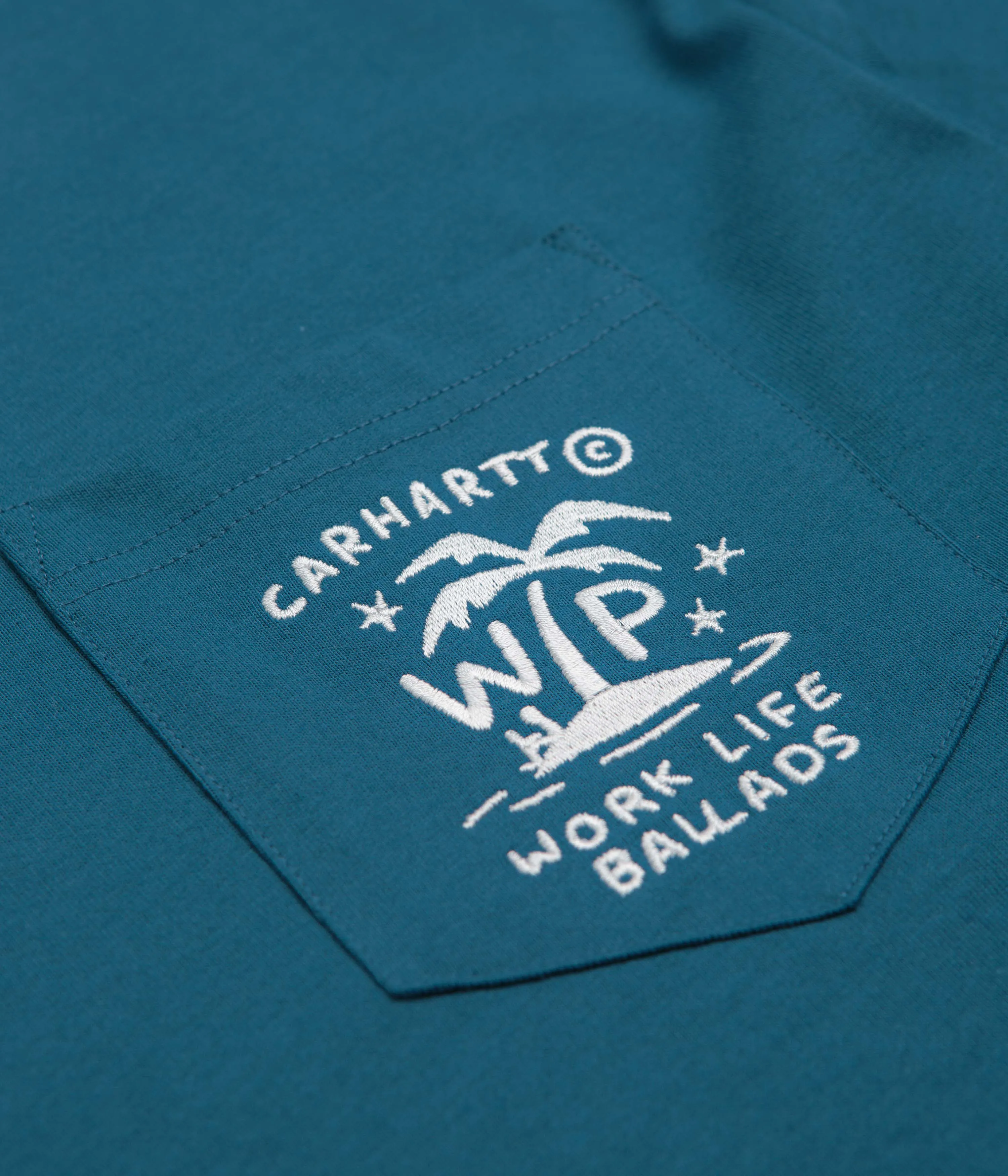 Carhartt Fragments Pocket T-Shirt - Sodalite / White Stretchy