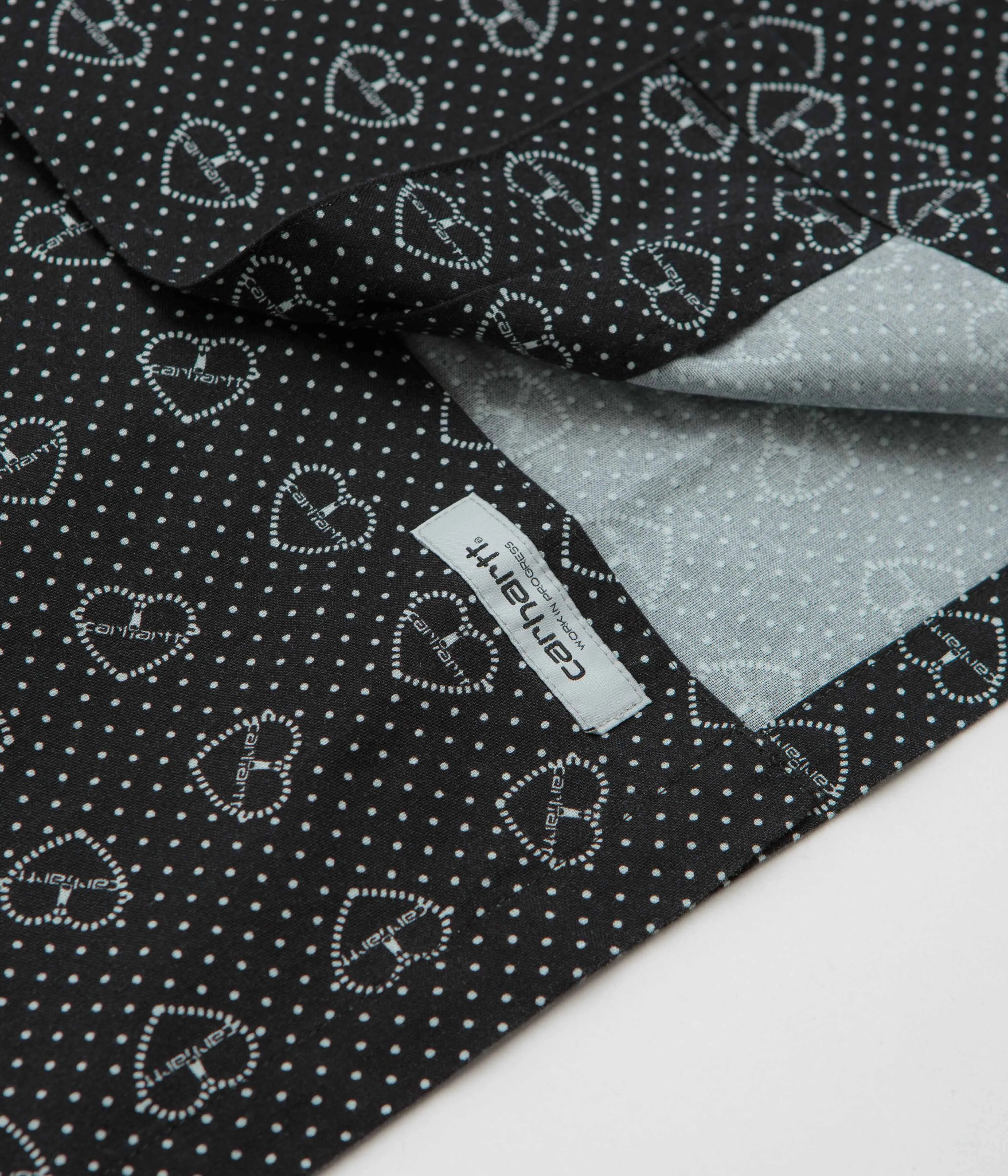 Lace Accent Tagless Design Carhartt Furoshiki Short Sleeve Shirt - Furoshiki Print / Black