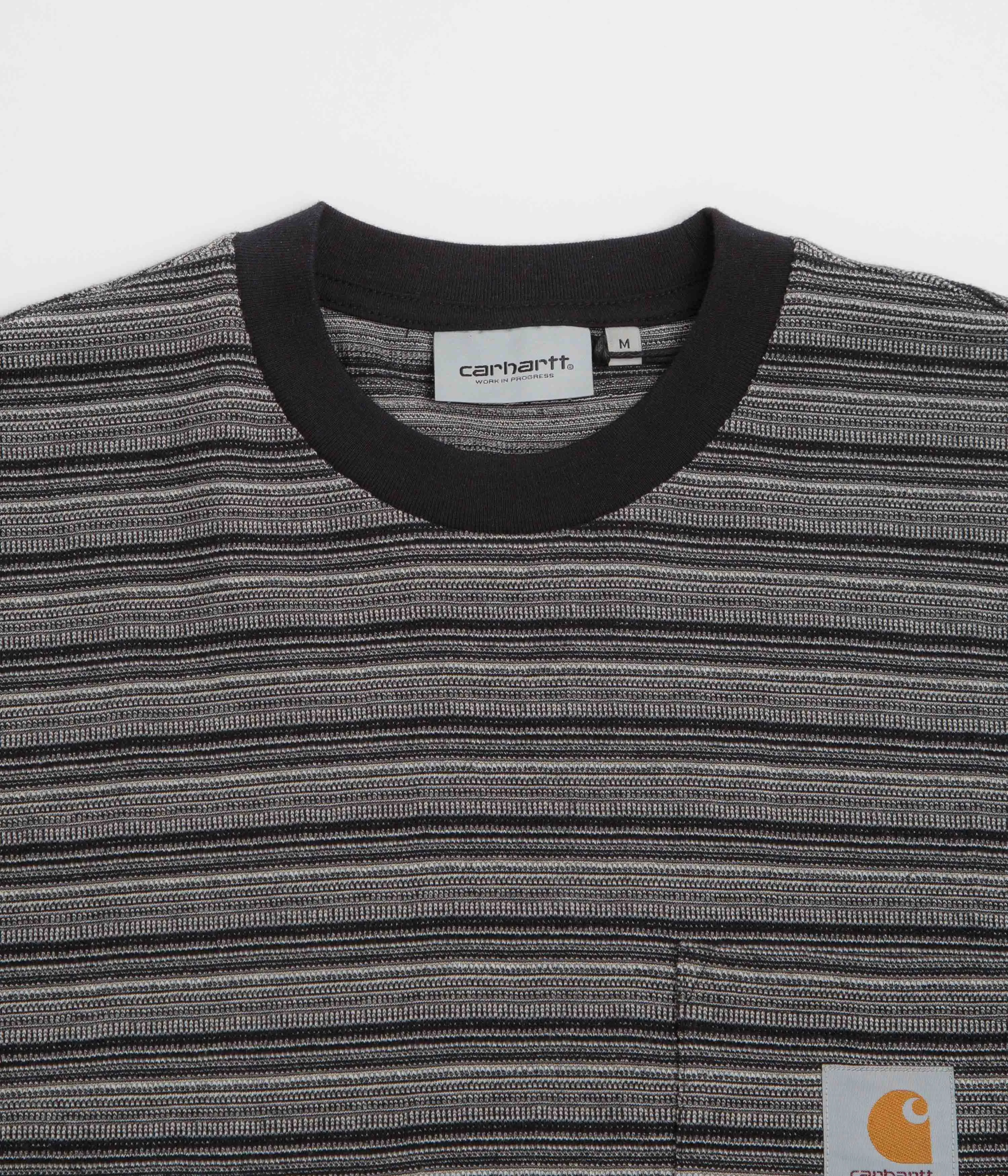 Carhartt Gellar Pocket T-Shirt - Gellar Stripe / Black Midi length