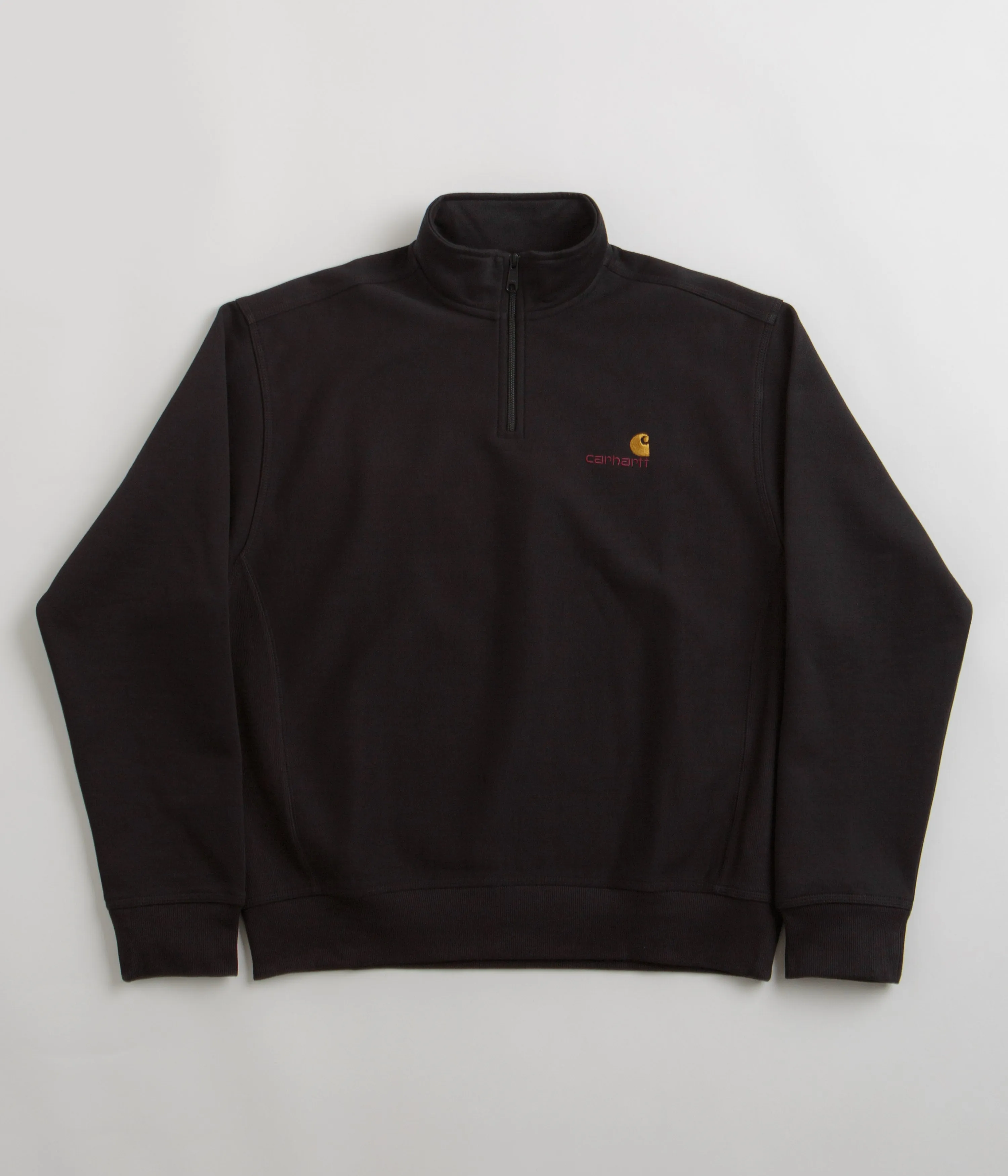 Carhartt Half Zip American Script Sweatshirt - Black product eco friendly conscience product checkered classicism