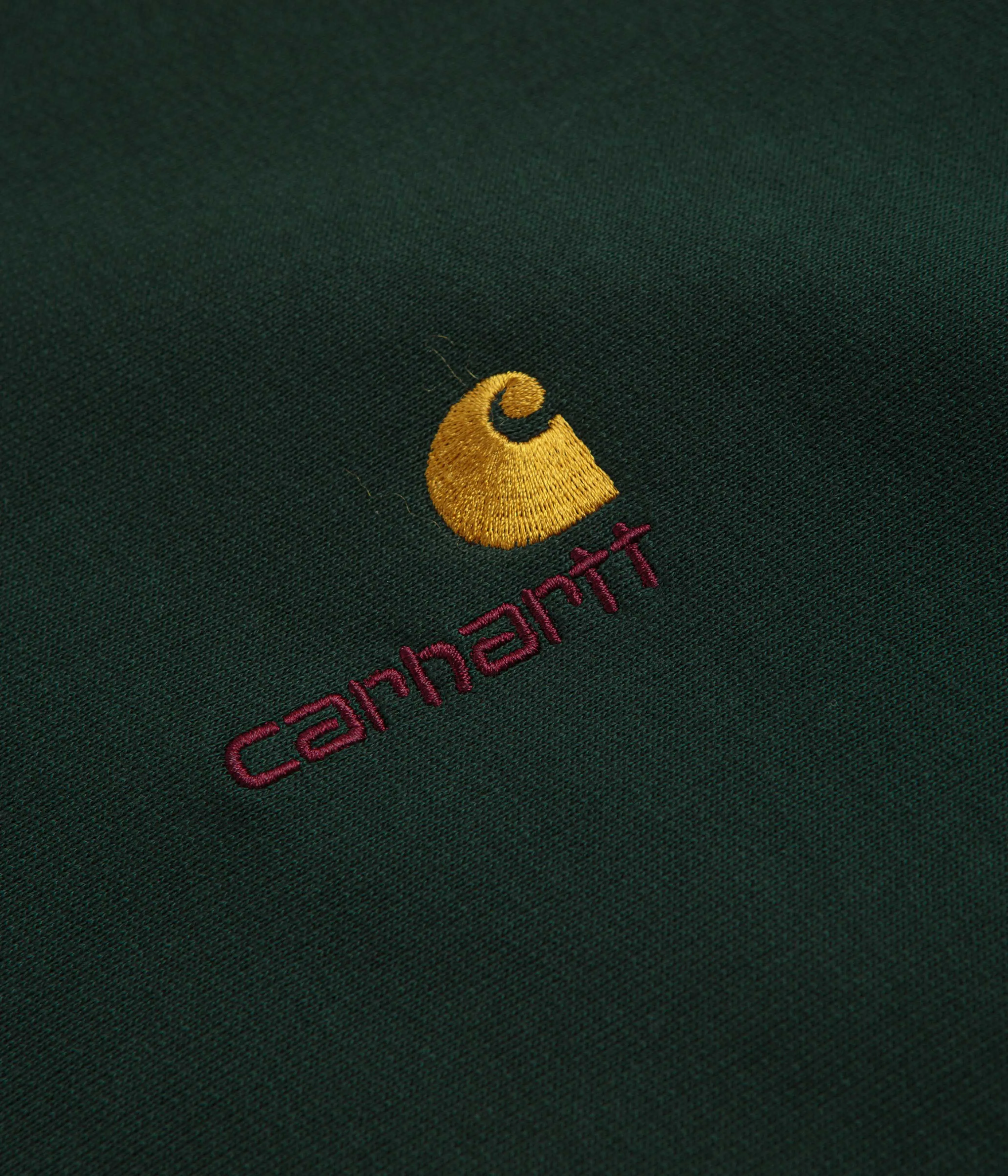 Carhartt Half Zip American Script Sweatshirt - Conifer wedding guest wear