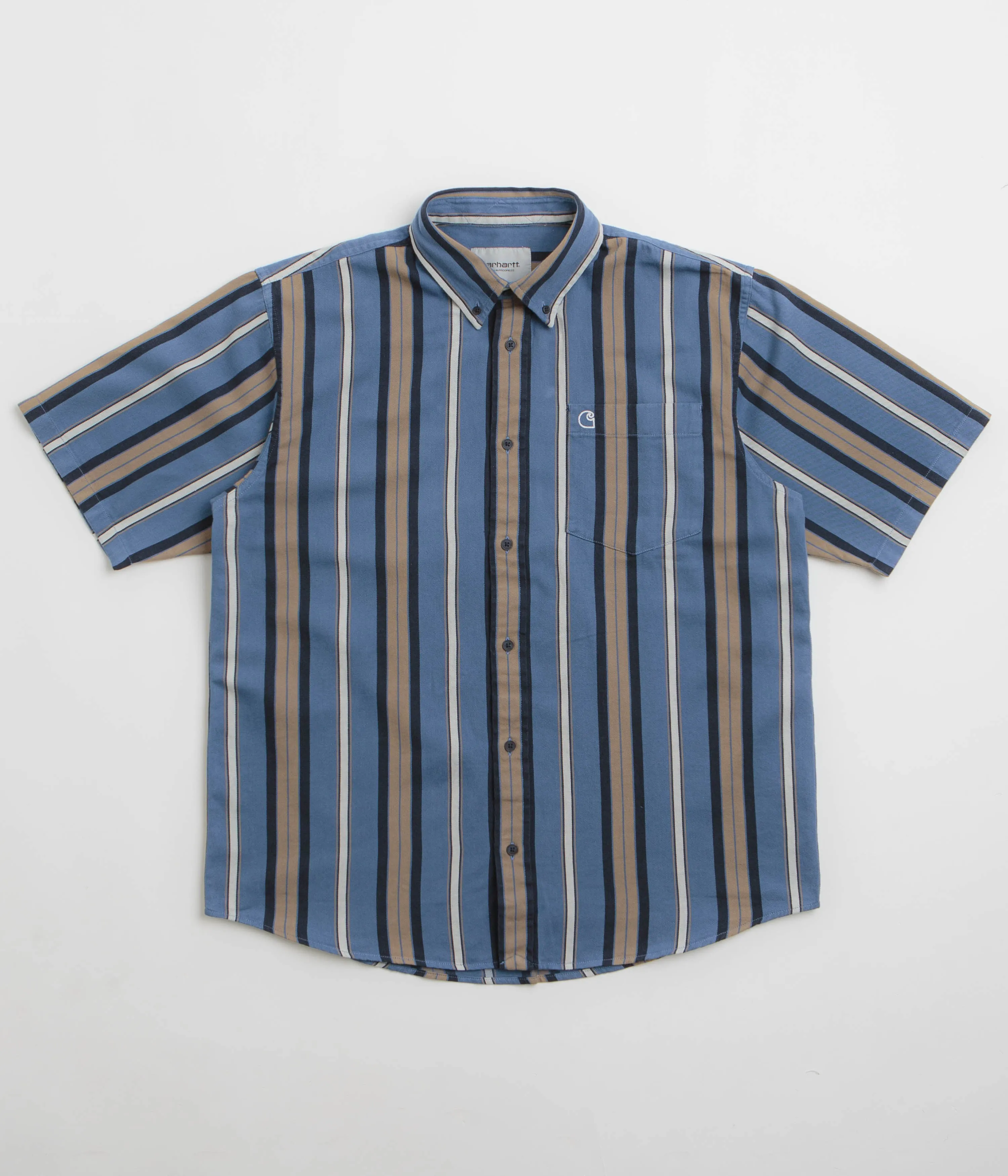 Non-irritating Cool Comfort Carhartt Jarrell Short Sleeve Shirt - Jarrell Stripe / Blue Iris / Wax