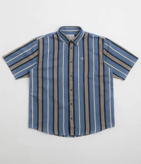 Non-irritating Cool Comfort Carhartt Jarrell Short Sleeve Shirt - Jarrell Stripe / Blue Iris / Wax