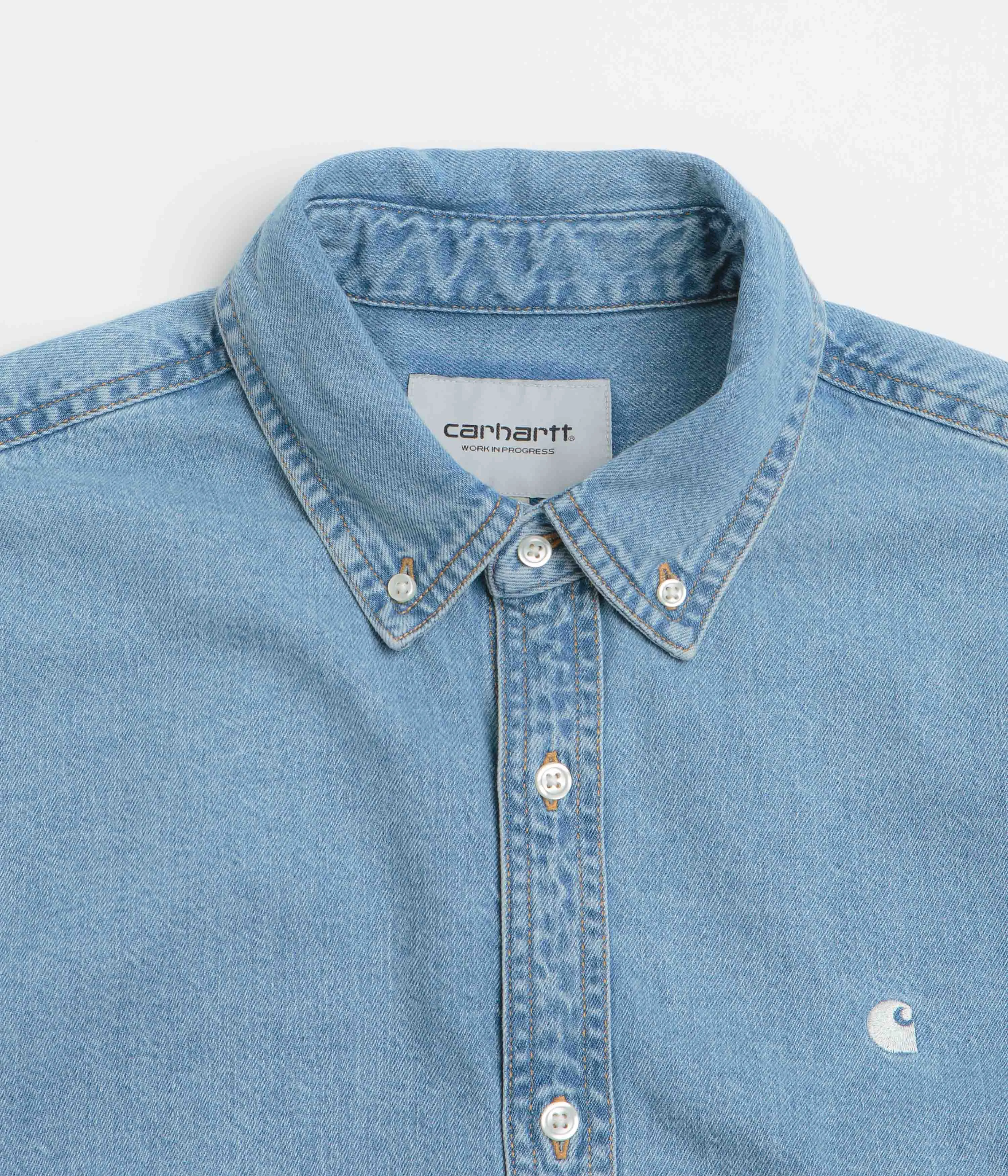 Carhartt Lucas Short Sleeve Shirt - Blue Pocket Detail