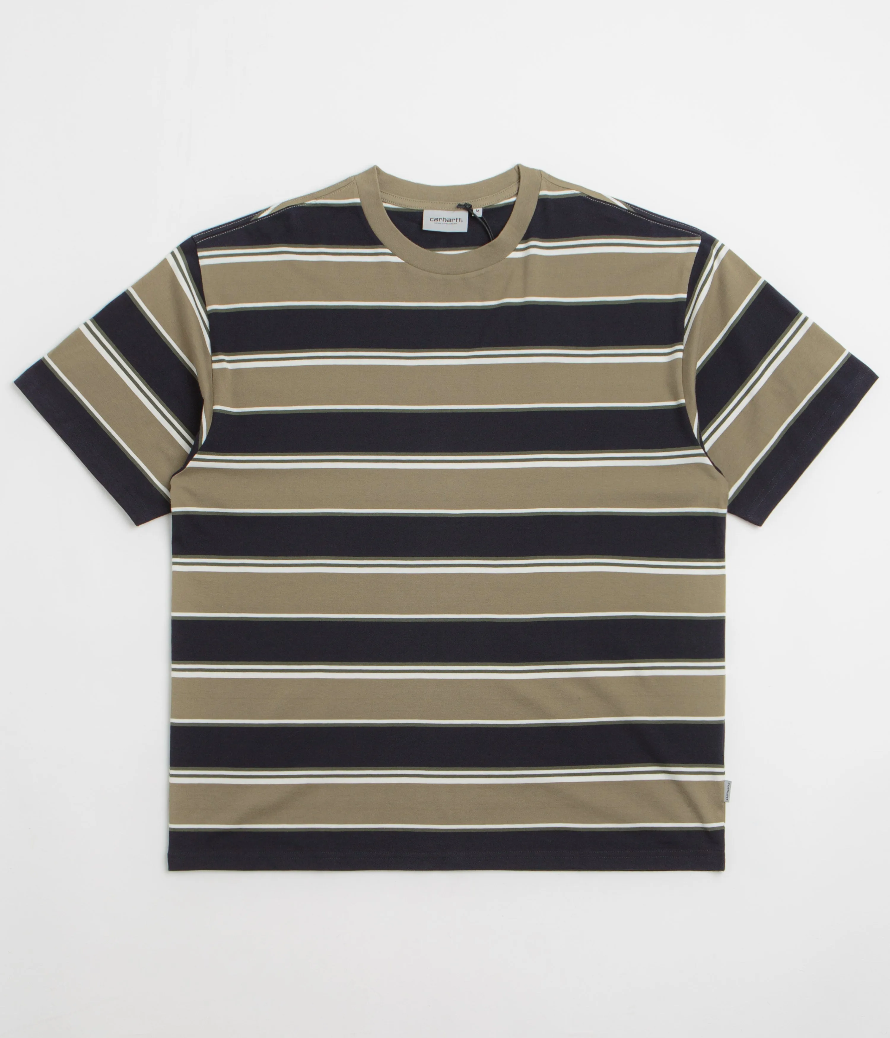 Carhartt Malone T-Shirt - Malone Stripe / Brass Button Down moisture resistant