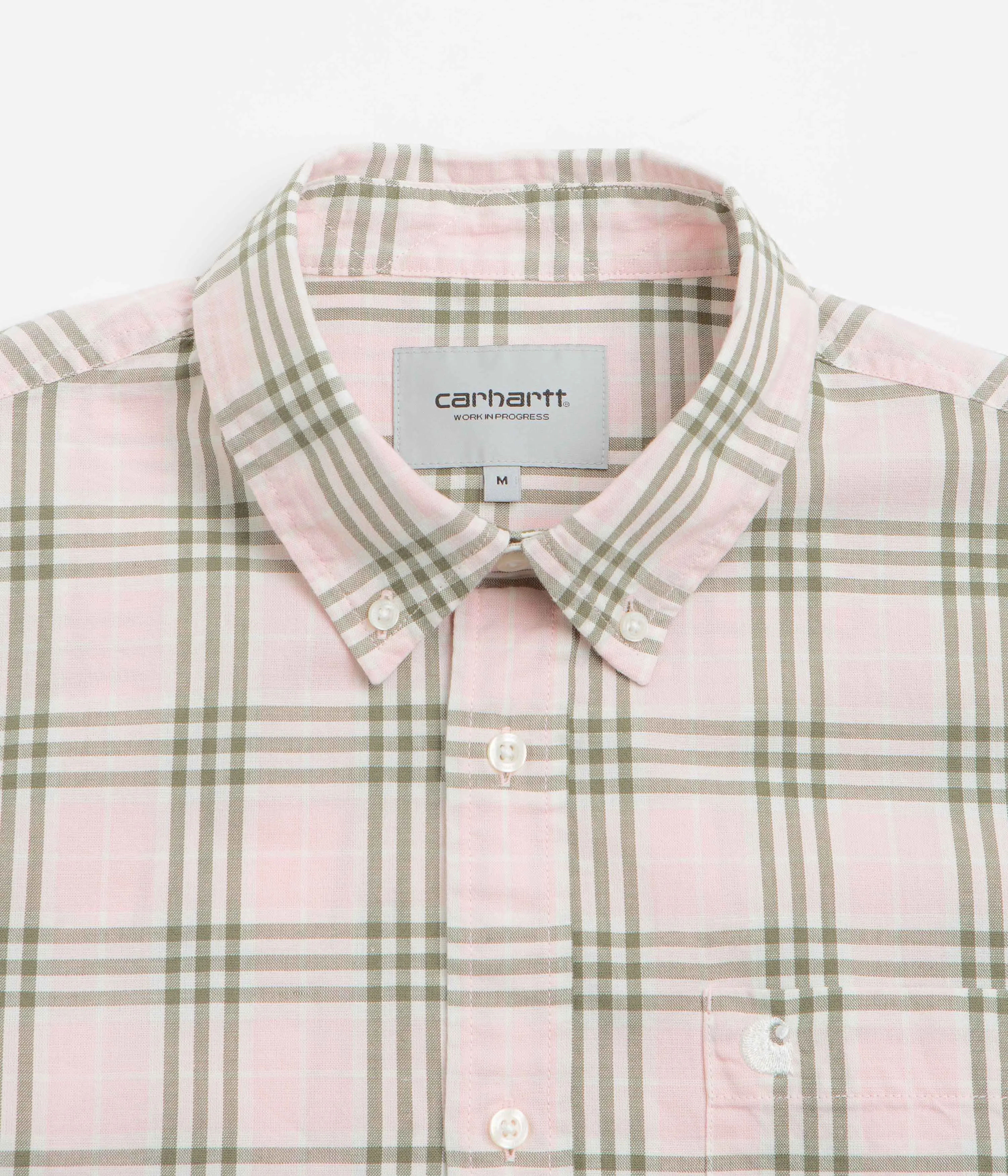 Lightweight Feel Carhartt Niven Short Sleeve Shirt - Niven Check / Air Pink / Wax