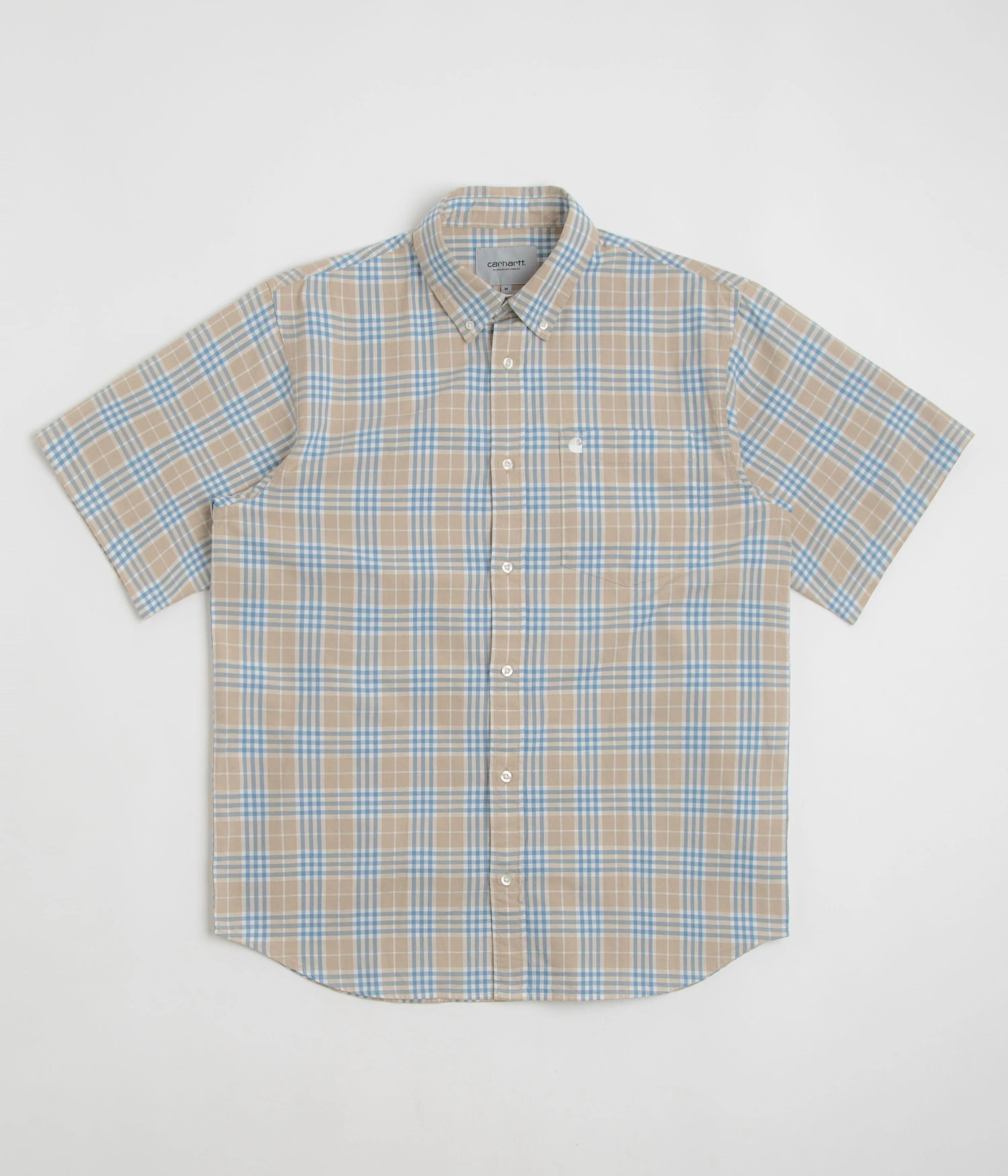 Carhartt Niven Short Sleeve Shirt - Niven Check / Wall / Wax No Chafe Edging Striped Design