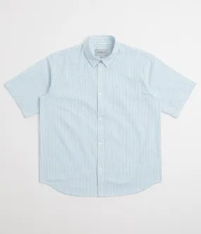 Ethical production Carhartt Phelps Short Sleeve Shirt - Phelps Stripe / Bluebird