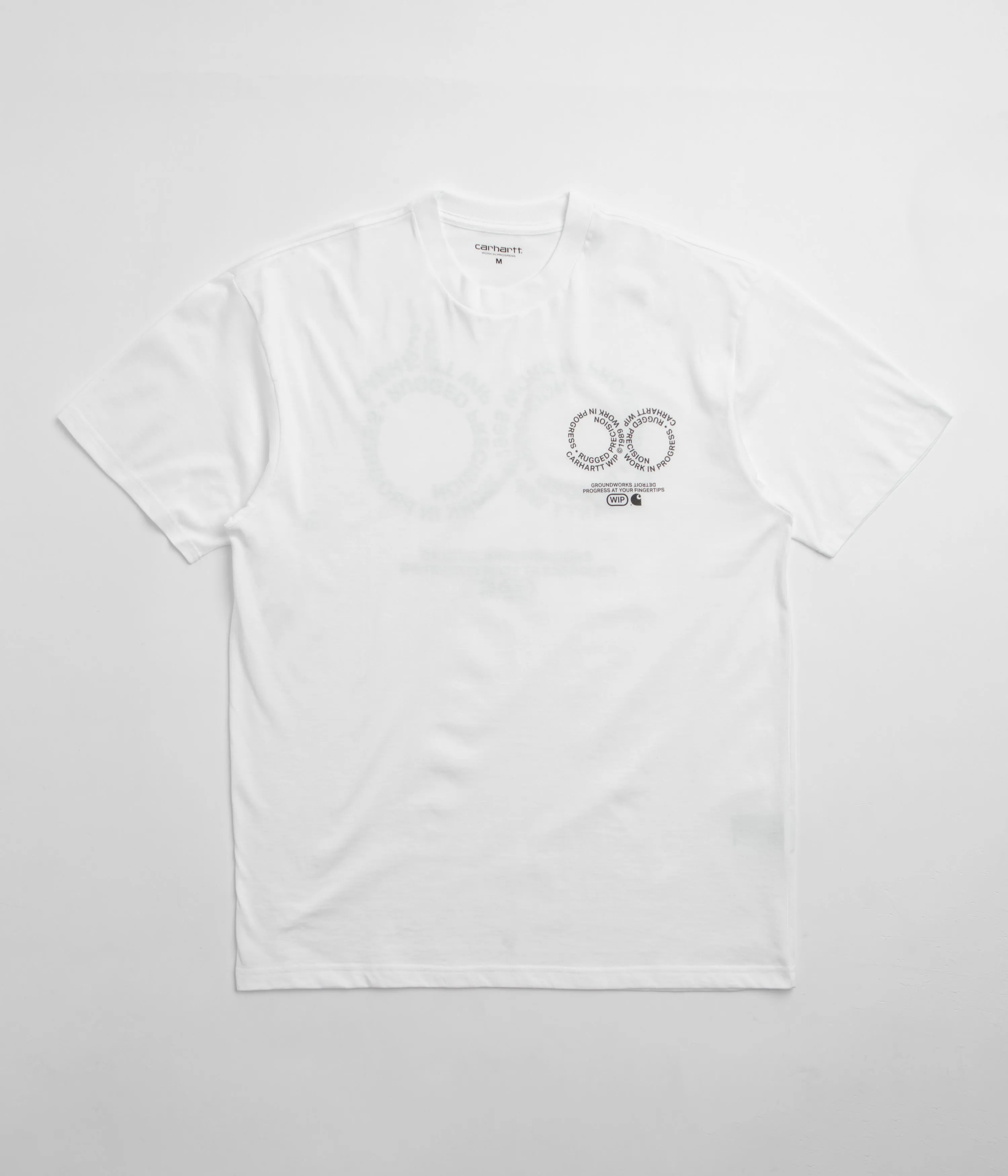 Carhartt Rotation T-Shirt - White / Black Circular Knit Collar